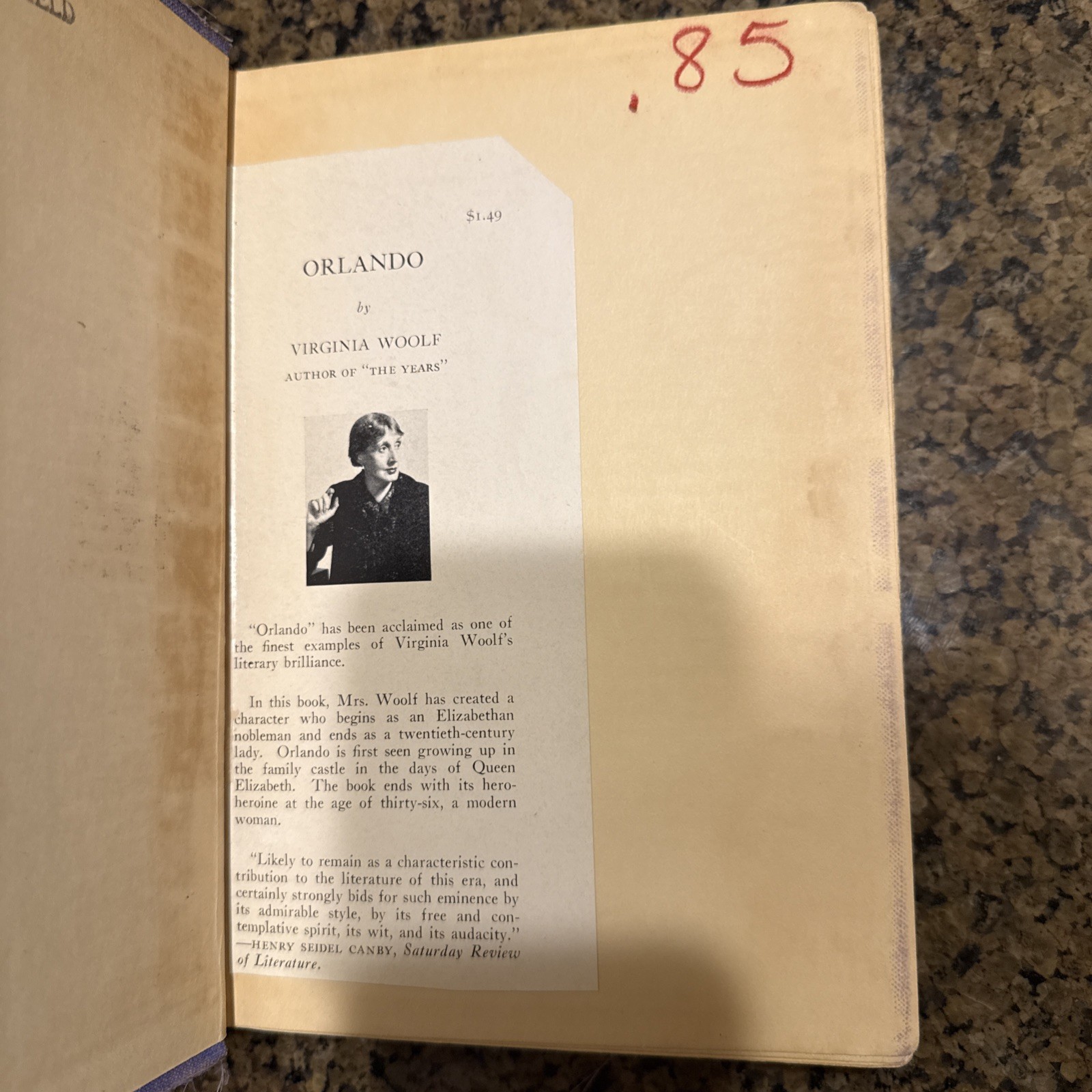 Virginia Woolf Orlando 1st First Edition Early printing Hardcover 1929 RARE