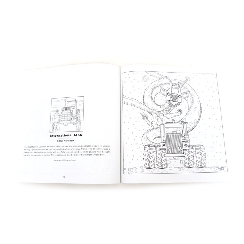 Art of the Tractor Coloring Book with 80 pages.