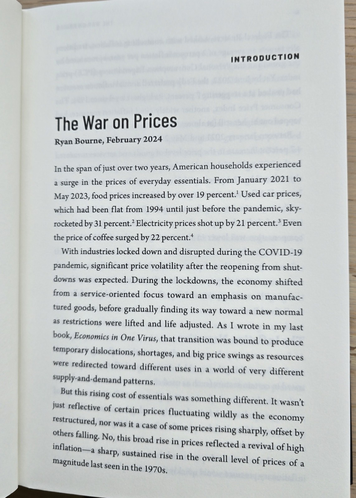 The War on Prices: Edited by Ryan A. Bourne – HC/DJ – ©2024 CATO Institute – New