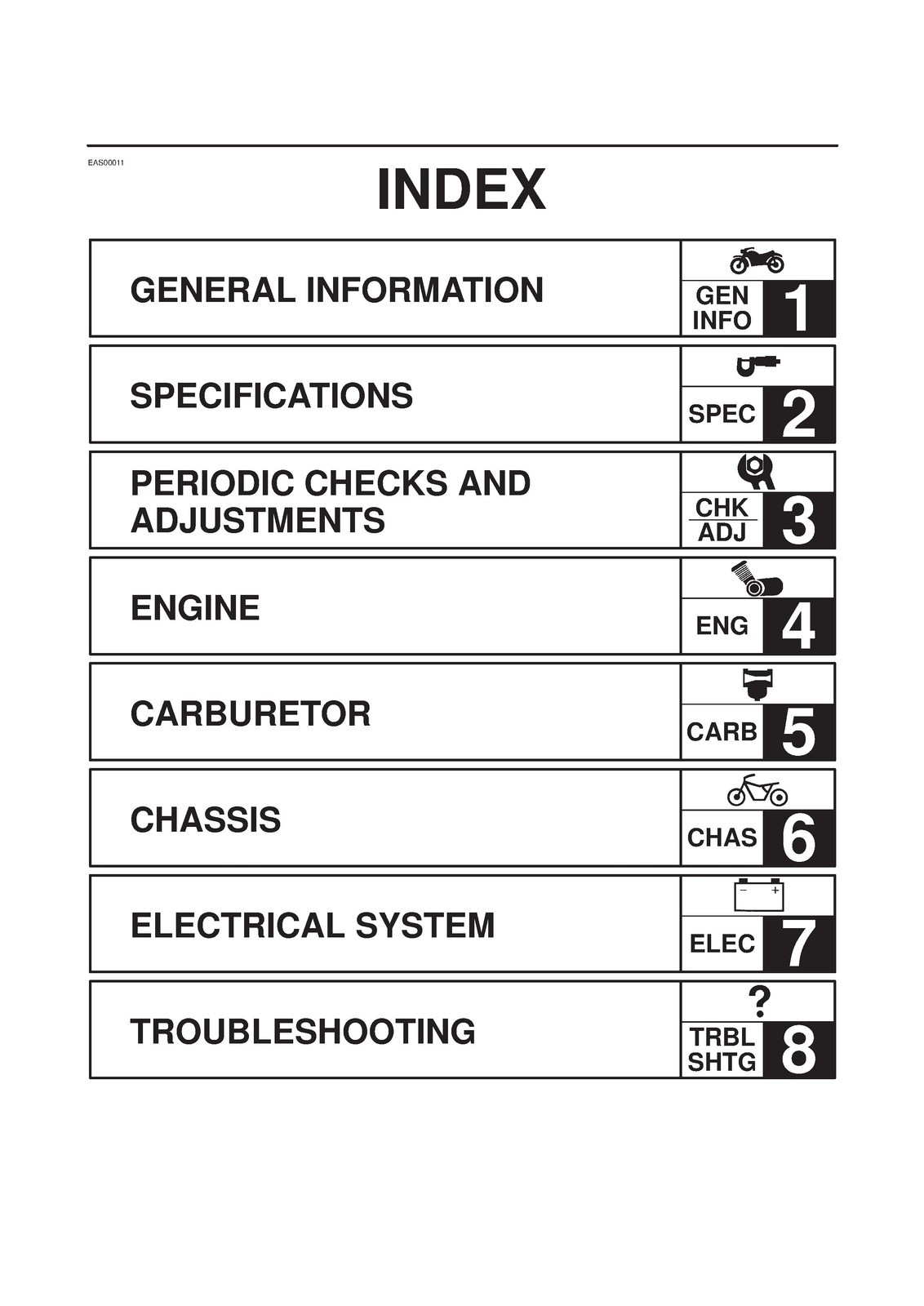 YAMAHA XVS125 Motorcycle Service Manual 2000, CLOSURE, JACKET – XL FOLDOUT PAGES