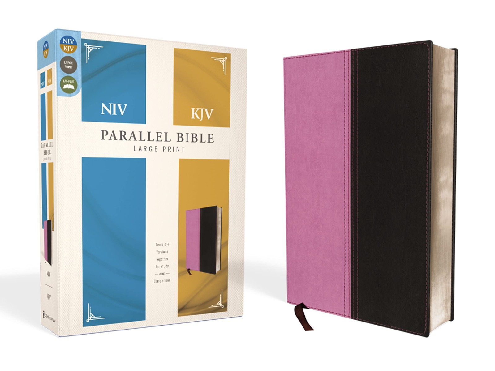 NIV, KJV, Parallel Bible, Large Print, Leathersoft, Pink/Brown: The World’s …