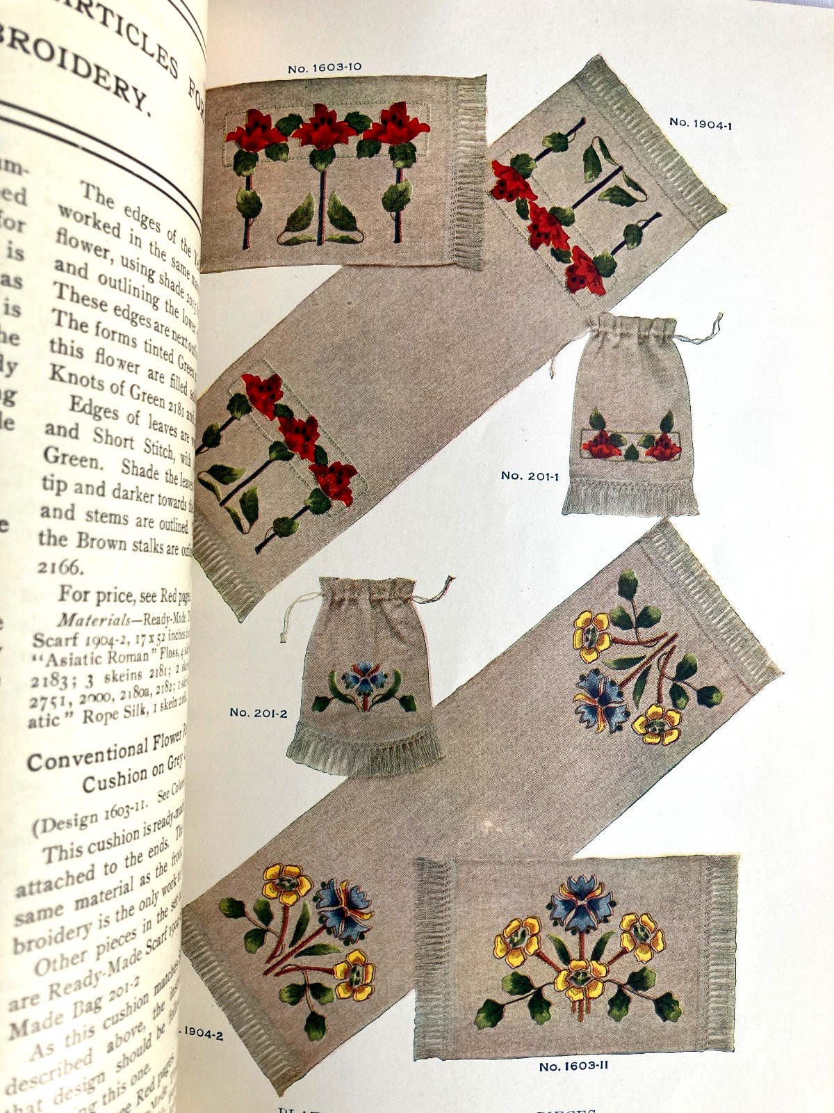 Vintage 1913 EMBROIDERY LESSONS with Some Color Plates Brainerd & Armstrong