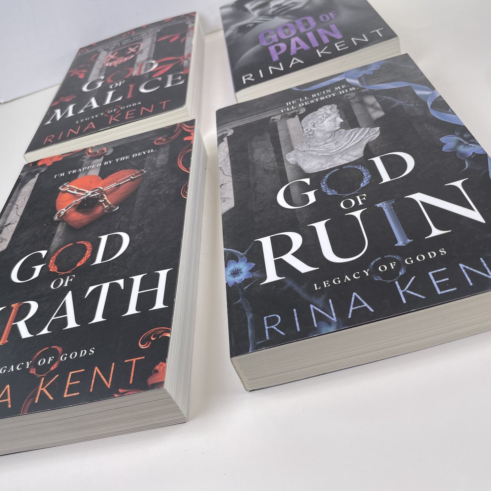 Legacy of Gods Series by Rina Kent Set Lot of 4 Dark Romance PB Books Collection