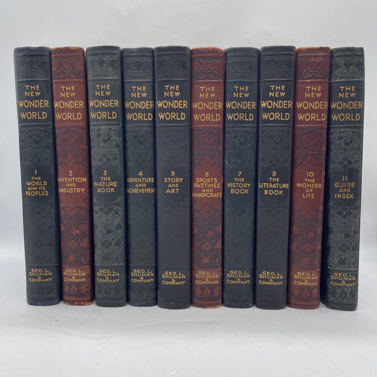 The New Wonder World Vol. 1-8 10&11 Set Geo. L. Shuman & Company Books