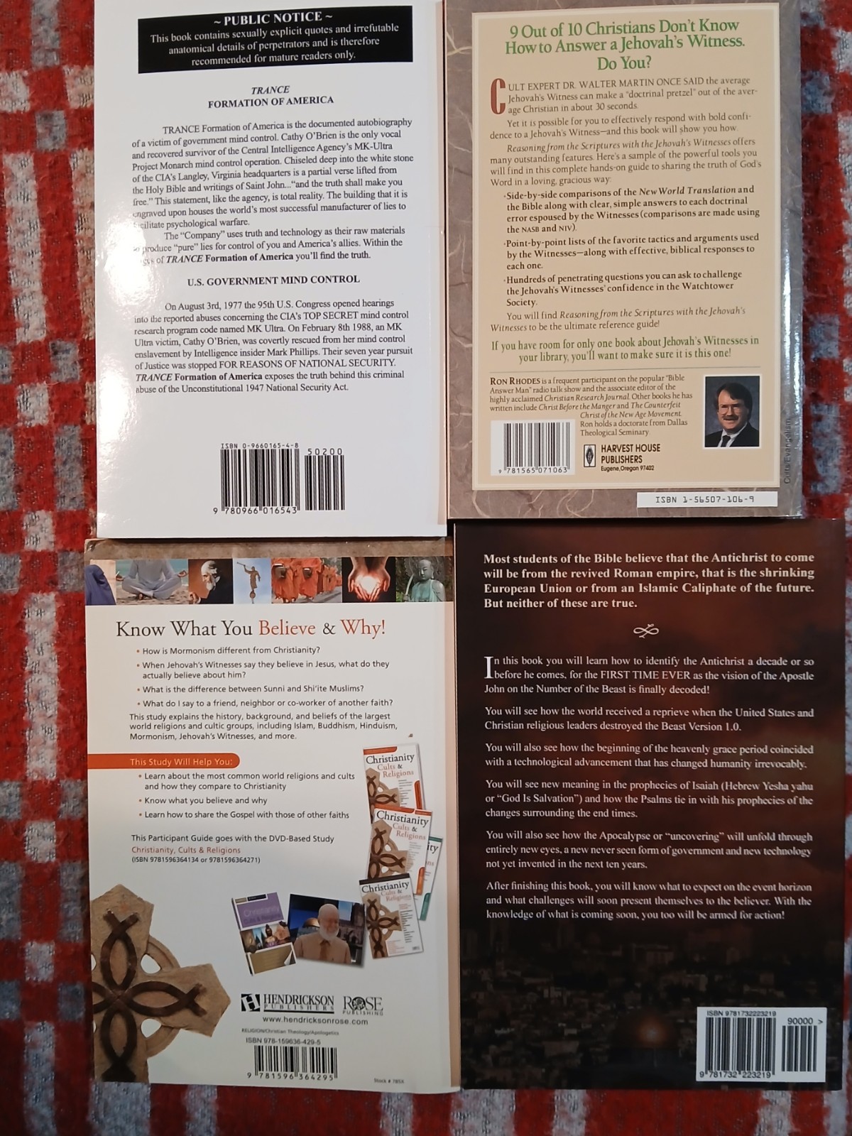 Trance: Formation of America by Cathy O’Brien, plus 3 other books