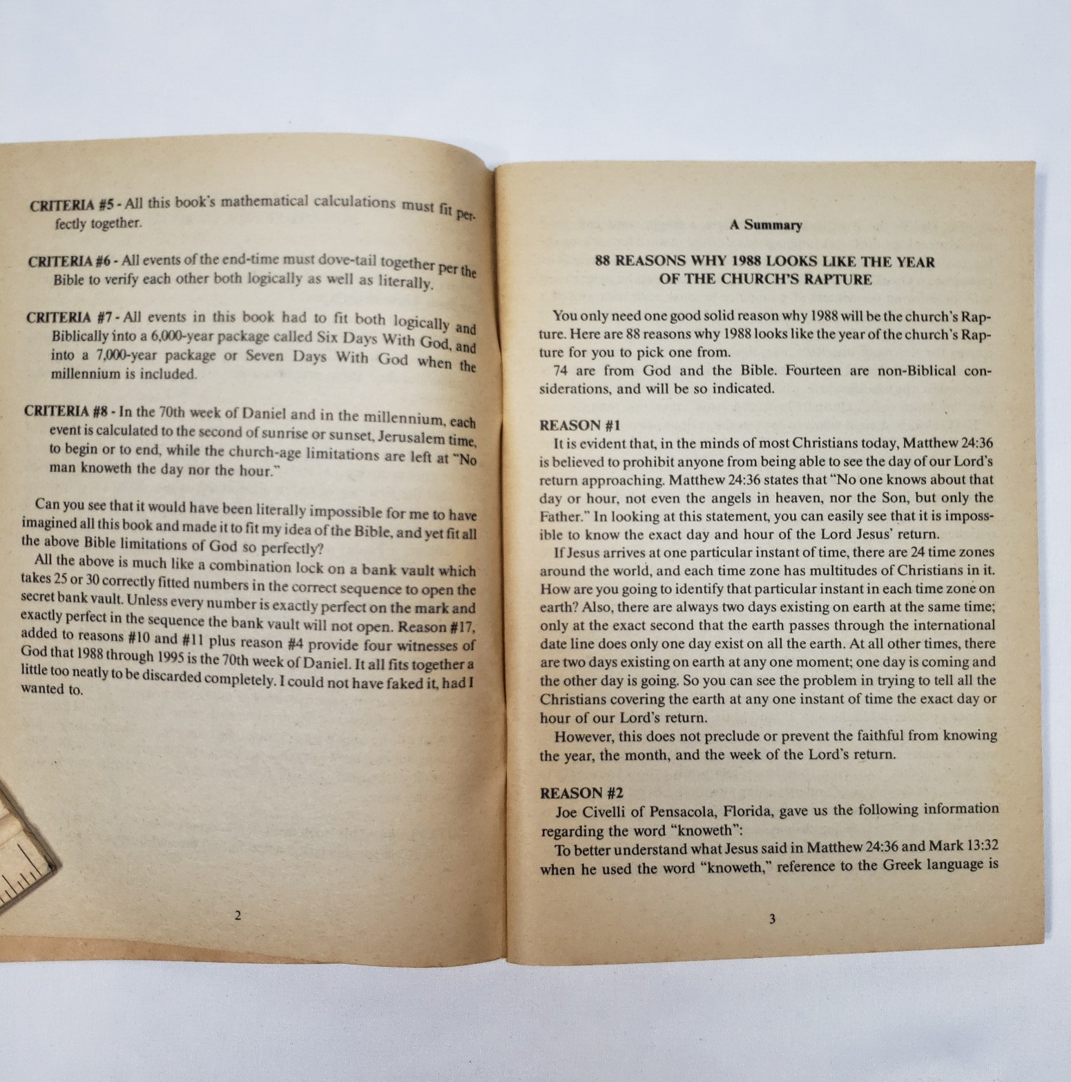 88 Reasons Why The Rapture Will Be In 1988 Borrowed Time Whisenant Rosh Hash Ana