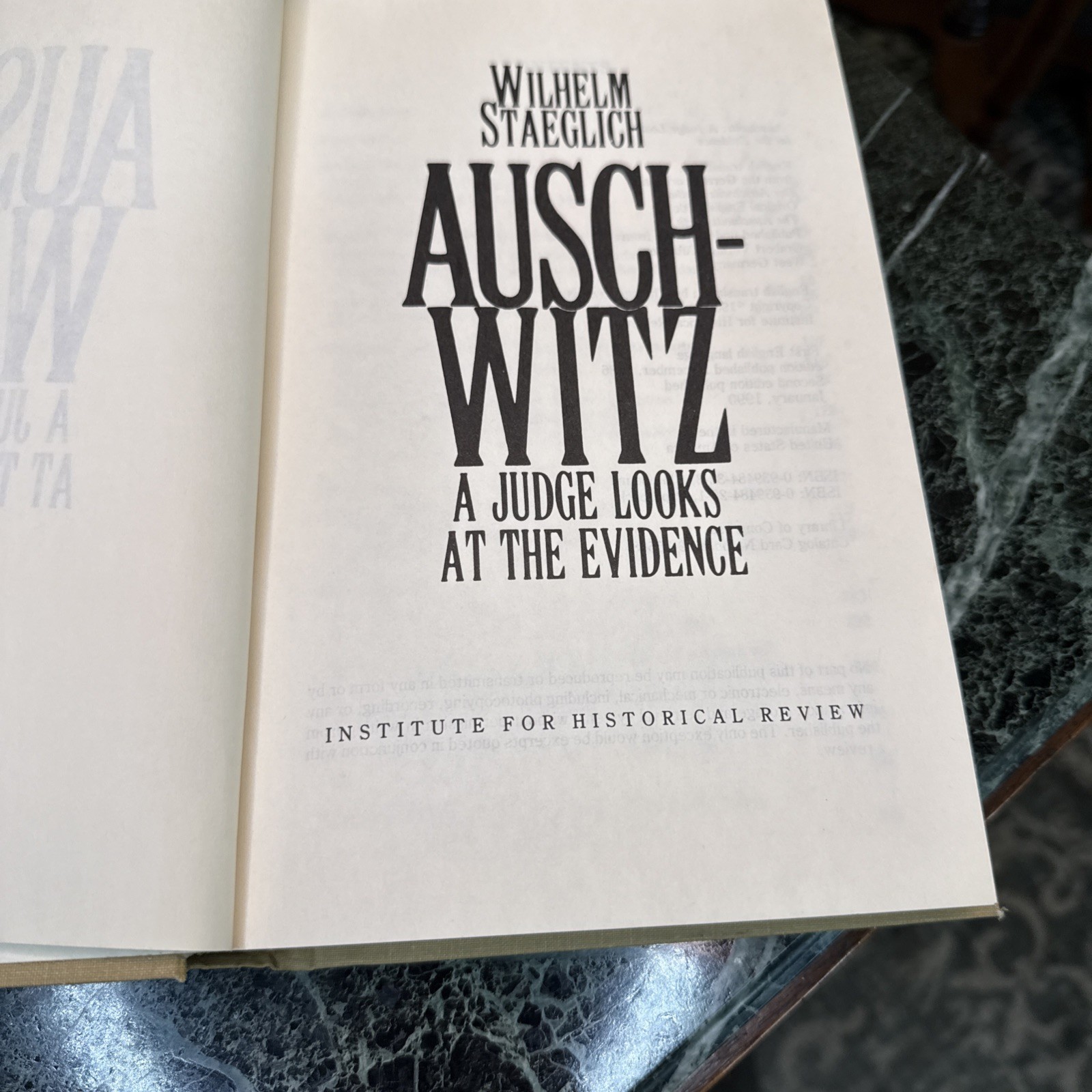 AUSCHWITZ A JUDGE LOOKS AT THE EVIDENCE Staeglich Vintage Hardback Book 1990