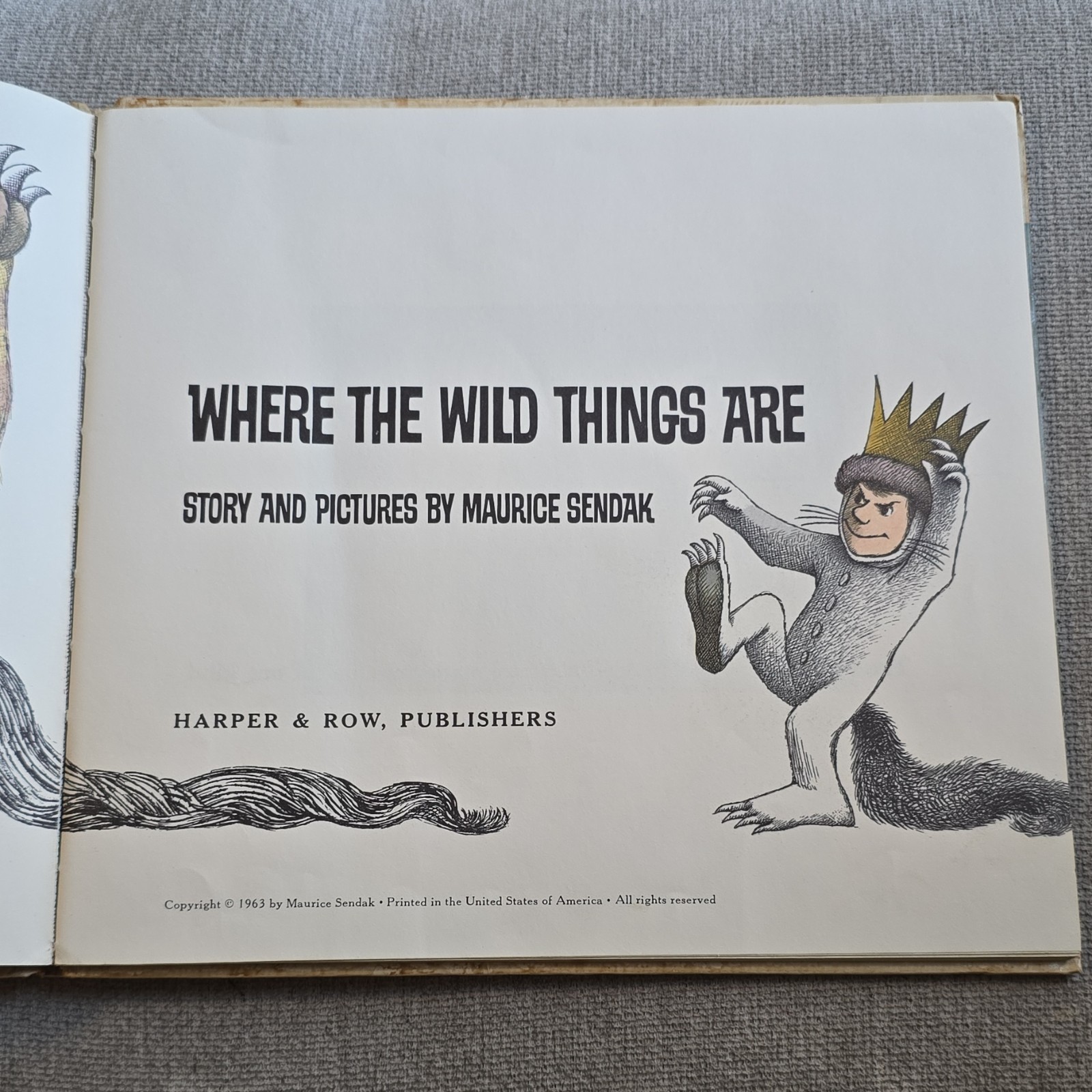 Where the Wild Things Are Maurice Sendak Hardcover 1963 Harper & Row Illustrated