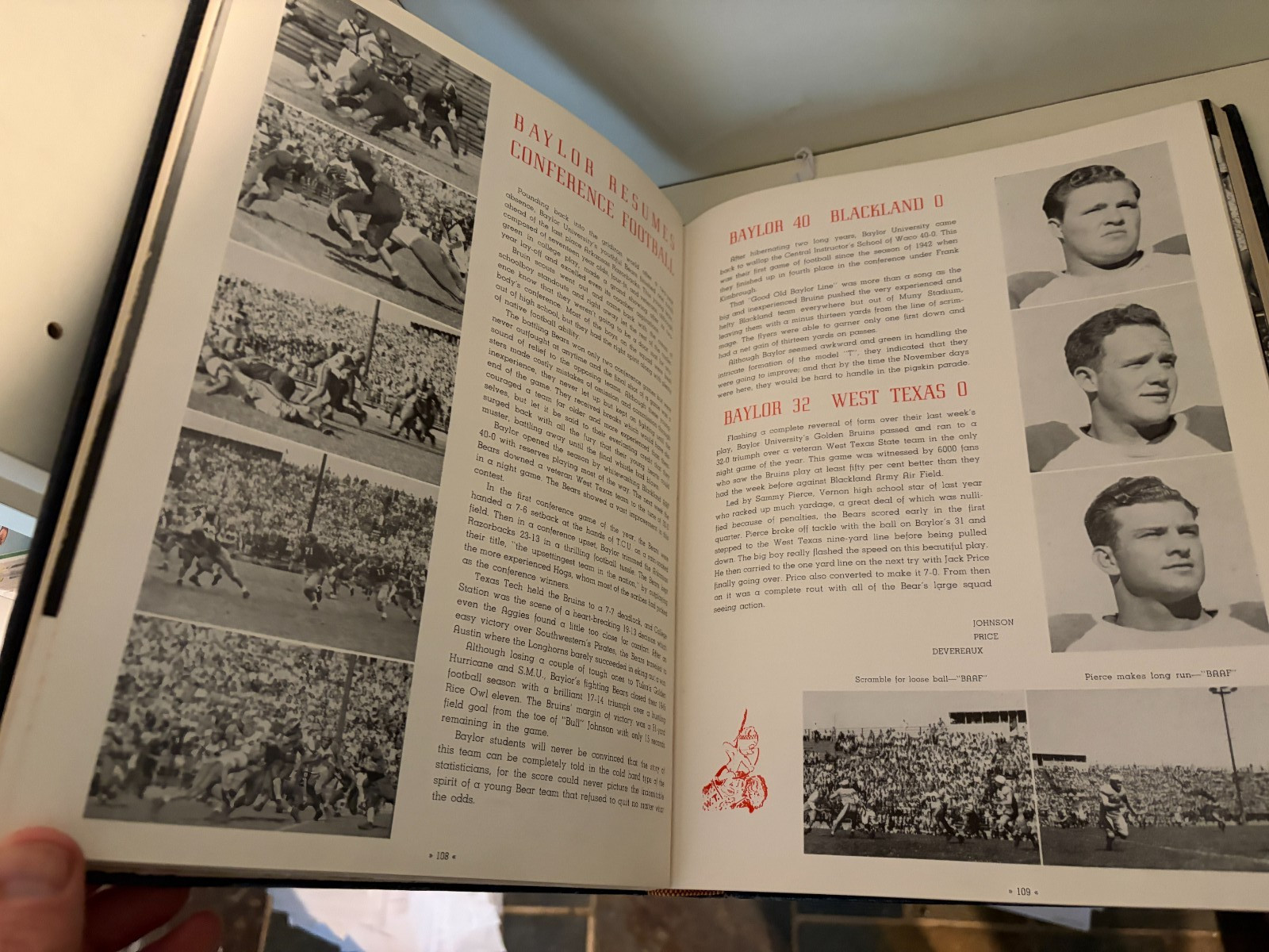 THE 1946 ROUND-UP BAYLOR UNIVERSITY YEARBOOK rare WWII Governor Ann Richards VG
