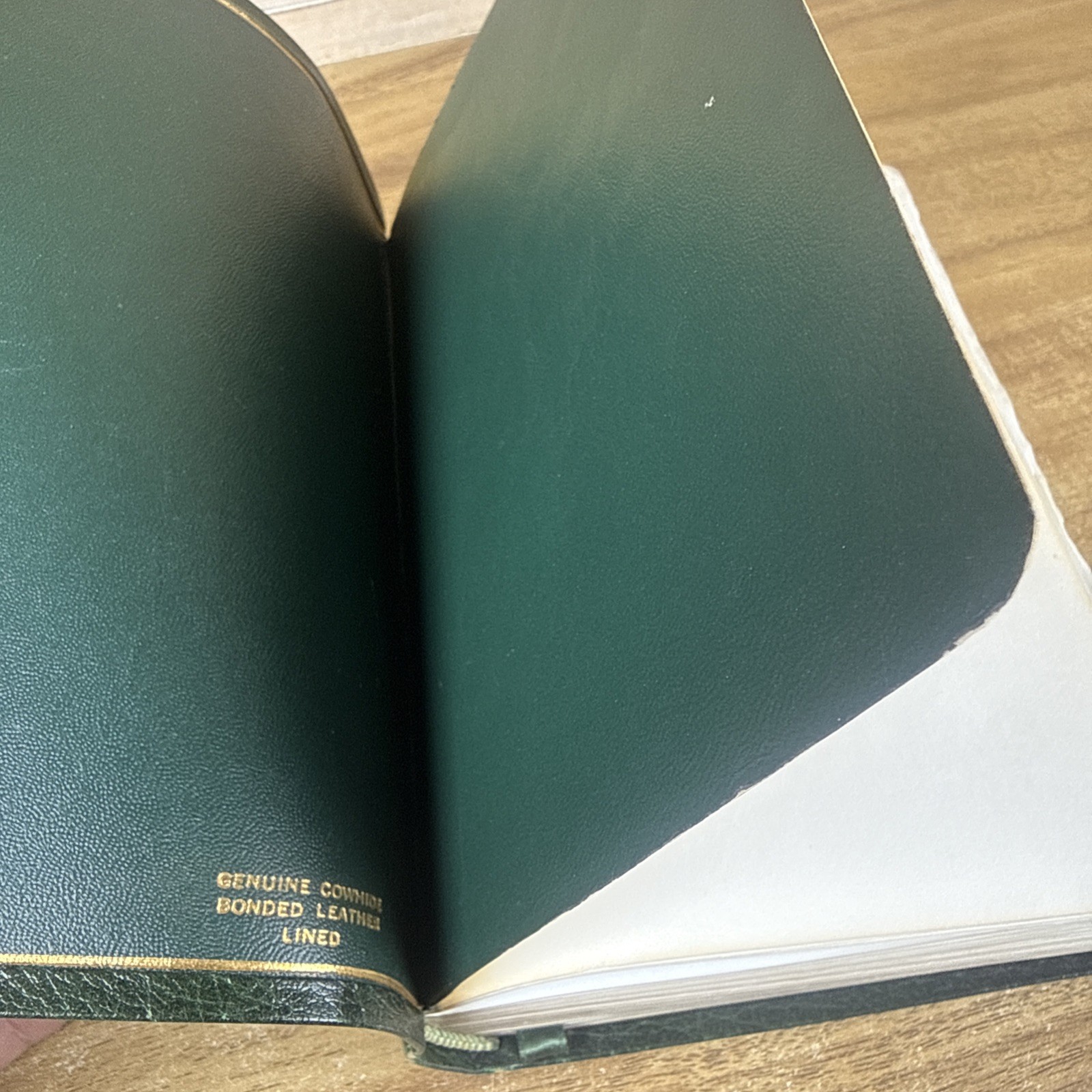 Living Bible Paraphrased Cowhide Leather Second Printing Tyndale Cowhide Green