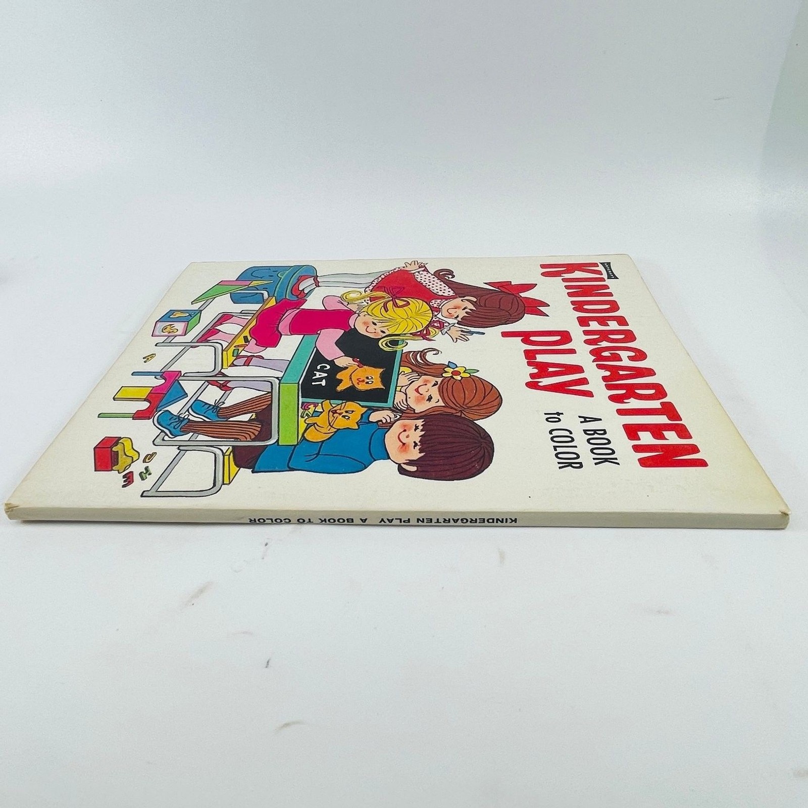 Kindergarten Play Artcraft 1960s Vintage Coloring Book Saalfield Uncolored