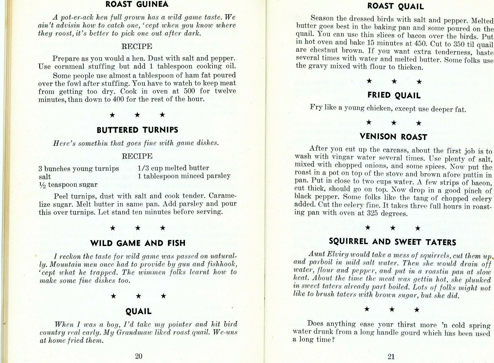 1968 Hillbilly Cookin Mountaineer Style Tates Thorn Hill Tennessee 64 pages