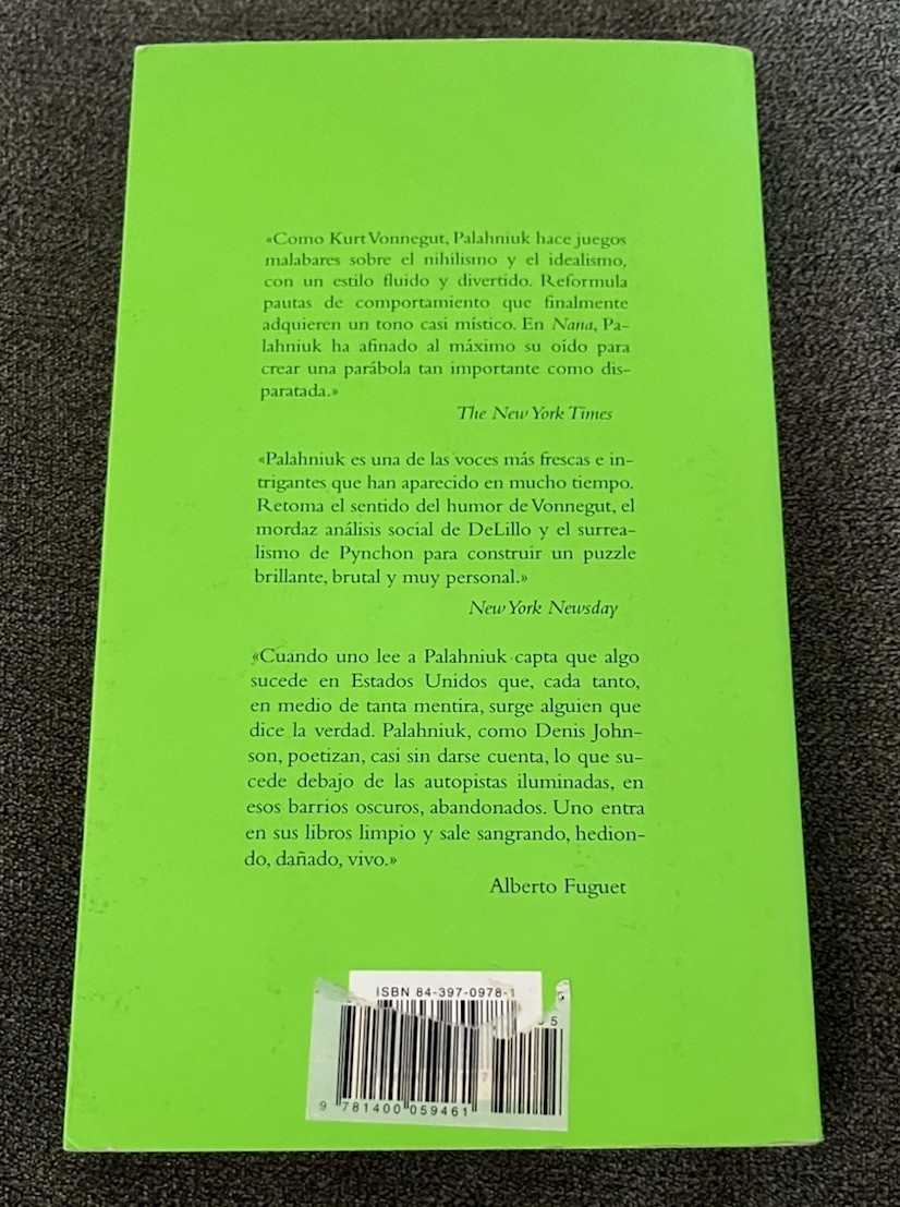 Signed Chuck Palahniuk Nana Lullaby 2003 Mondadori French Flap PB