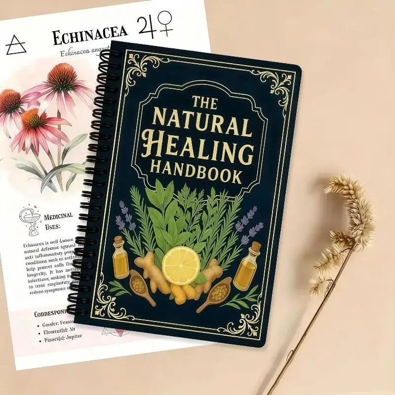 The Natural Healing Handbook, Spiral-Bound Guide For Herbal Remedies And Natural