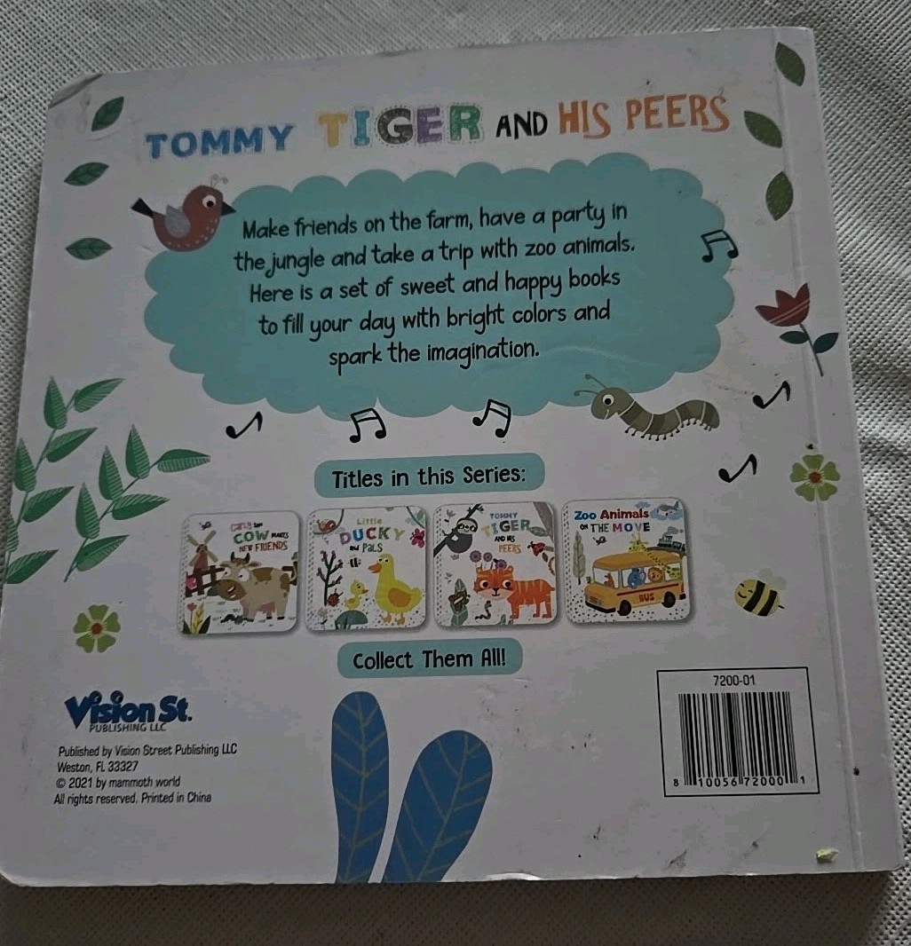 Tommy Tiger and His Peers Board Book Vision St Series 2021 Farm Friends Party