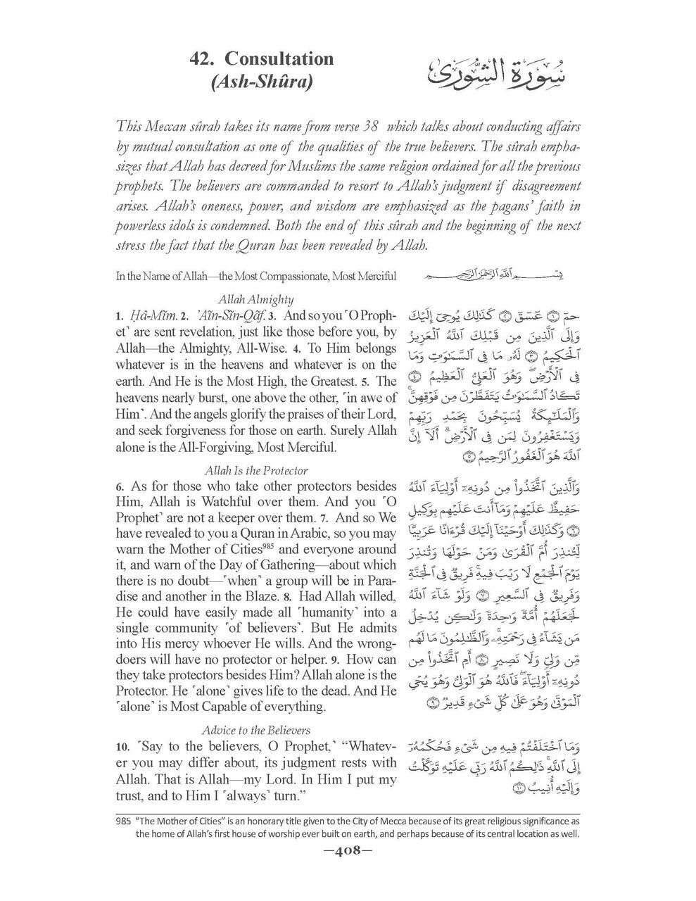 The Clear Quran with Arabic Text Parallel Edition English Translation-Holy Quran