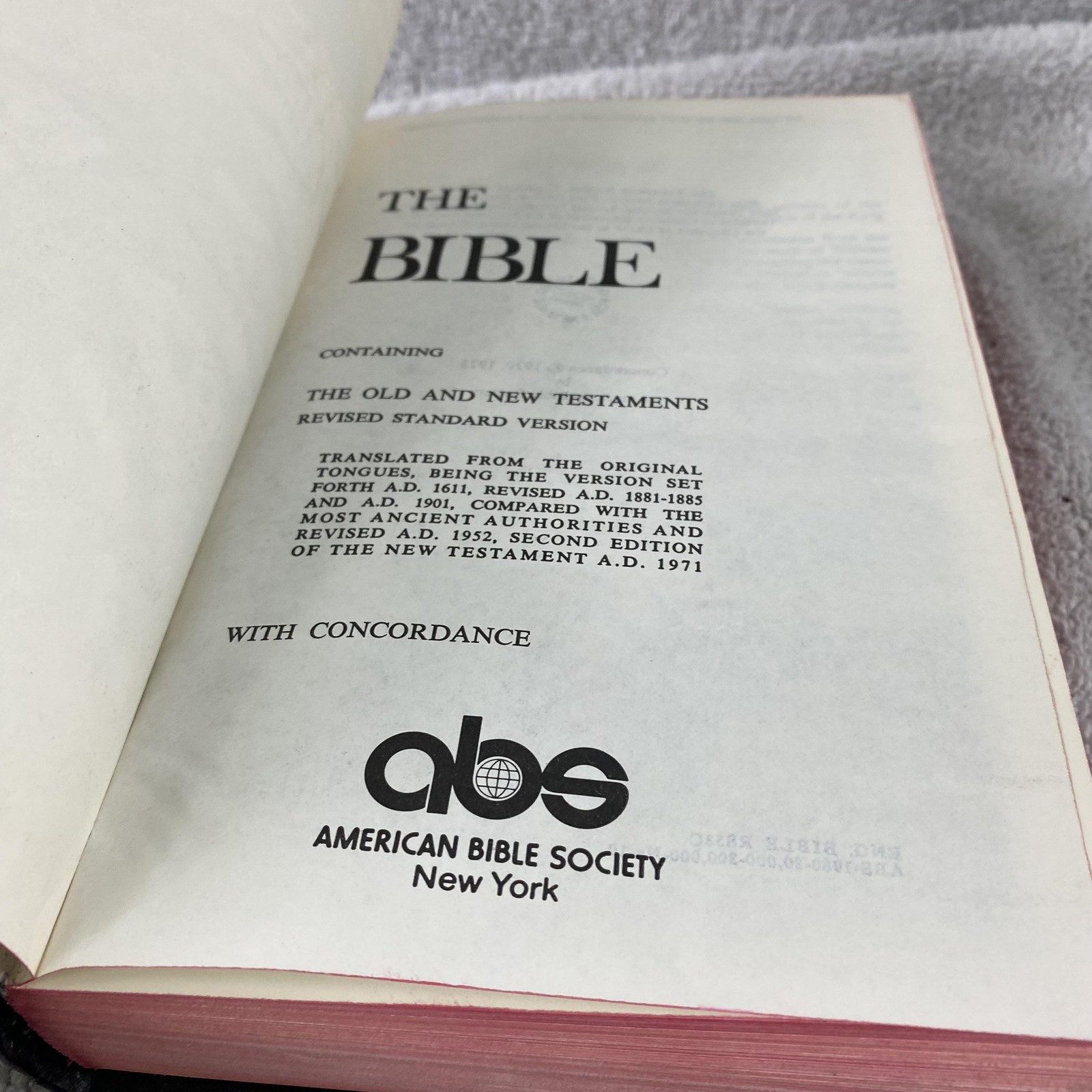 Vintage The Bible Revised Standard Version 1973 ABS Concordance Hardcover Maps