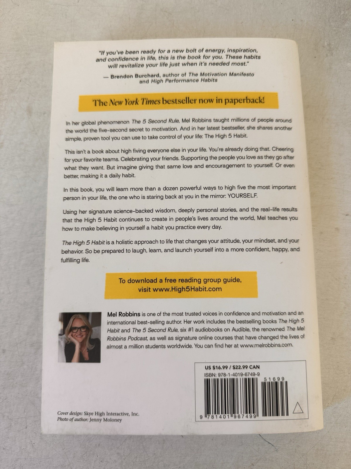 The High 5 Habit by Mel Robbins Motivational Self Help Book