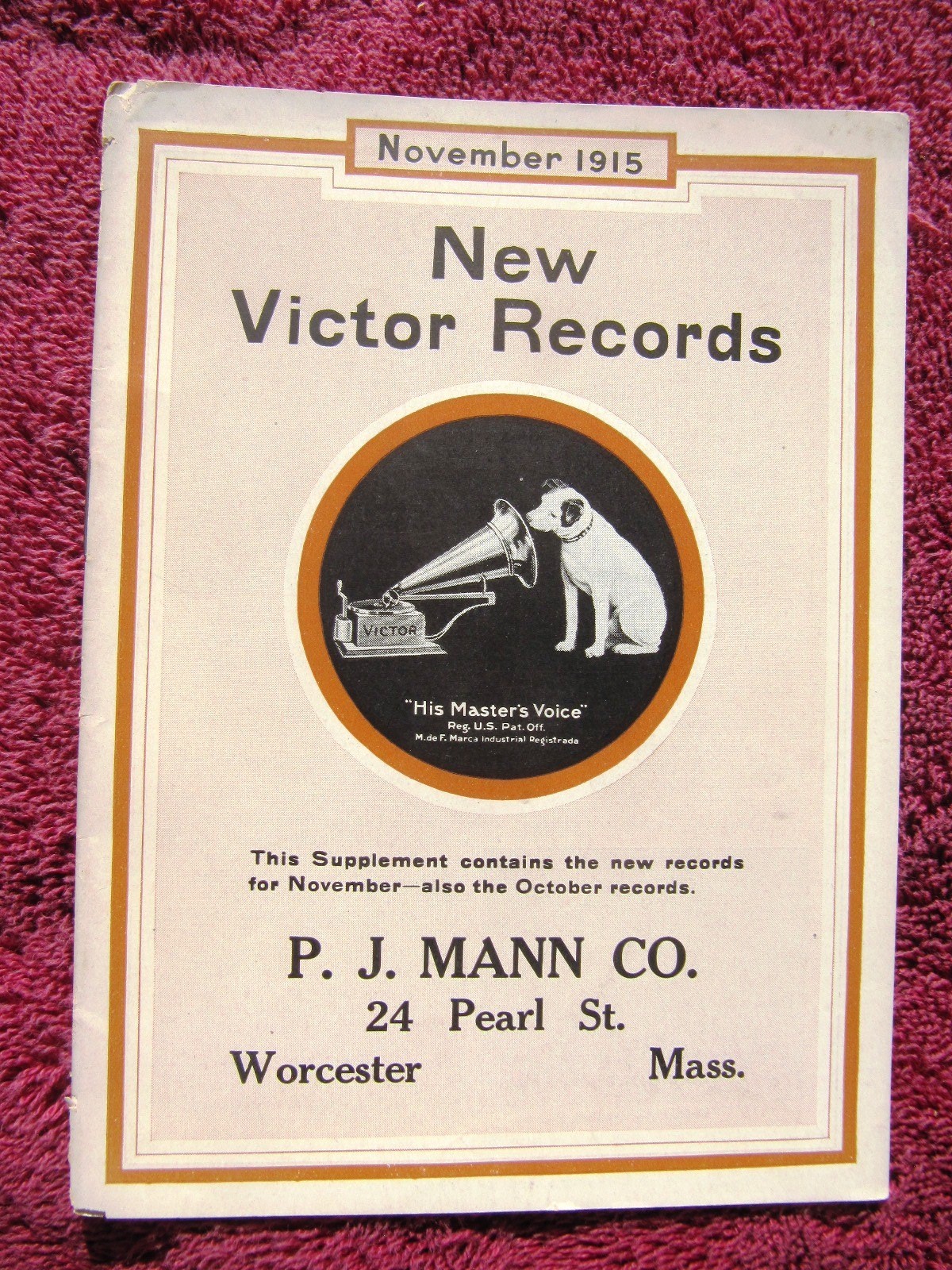 New VICTOR RECORDS Nov 1915 Supplement Ralph Bingham RASTUS Victrola CATALOG