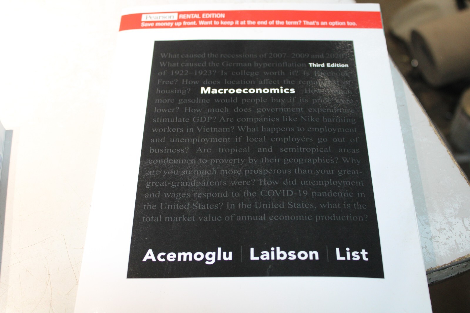 Macroeconomics [RENTAL EDITION] – Paperback, by Daron Acemoğlu – Third Editi New