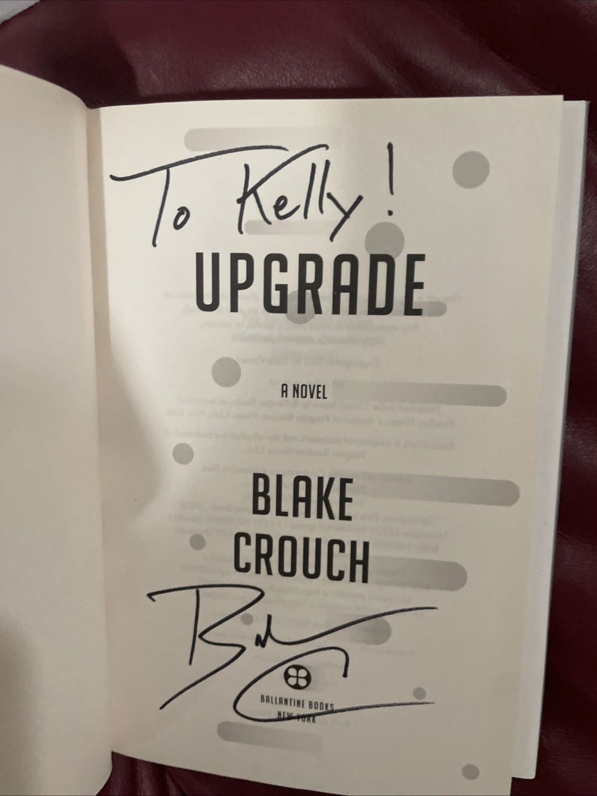 Blake Crouch SIGNED Upgrade Hardcover