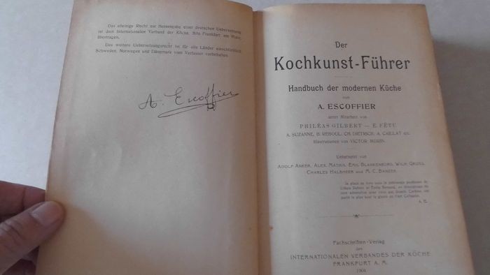 Kochkunst-Führer Handbuch der modernen Küche von A. Escoffier 1904 (- Kochbuch k