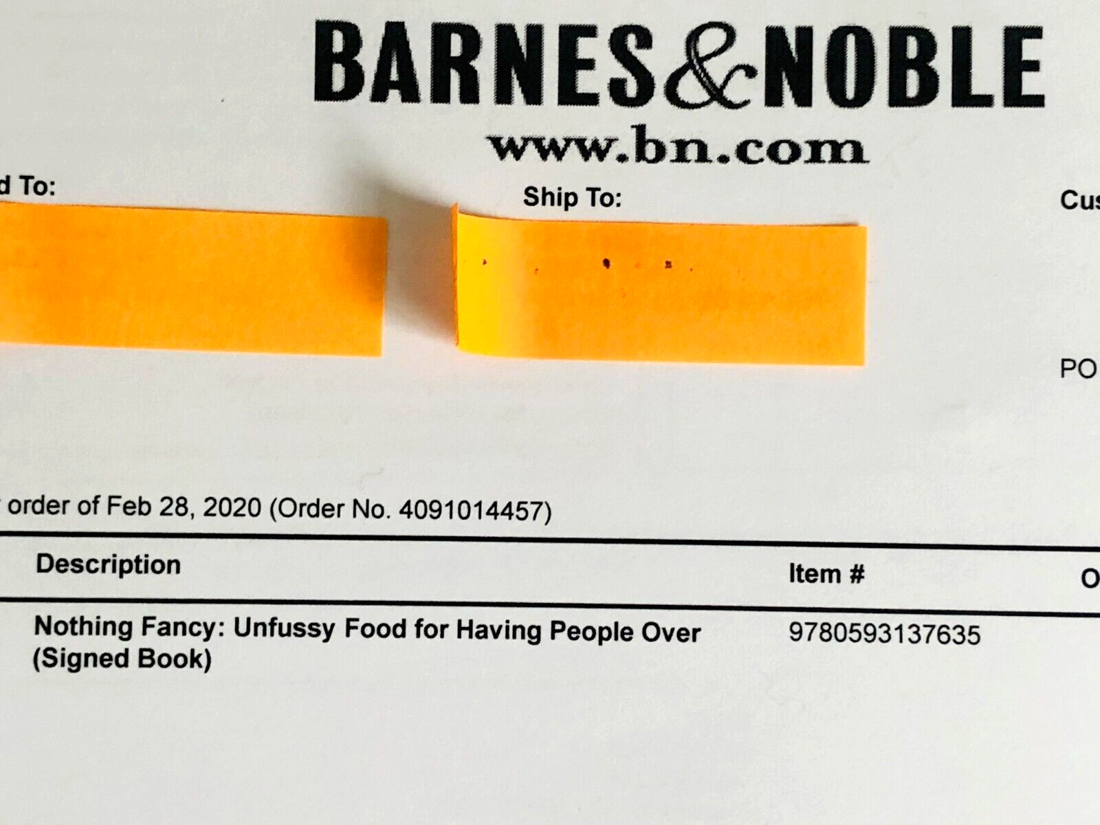 SIGNED Nothing Fancy: Unfussy Food for Having People Over ALISON ROMAN 1st/1st