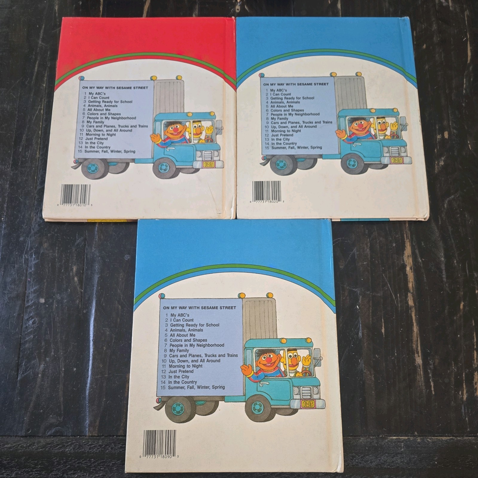 Vintage On My Way With Sesame Street Books Lot Of 3 1989 (Volume 1, 2 & 9)