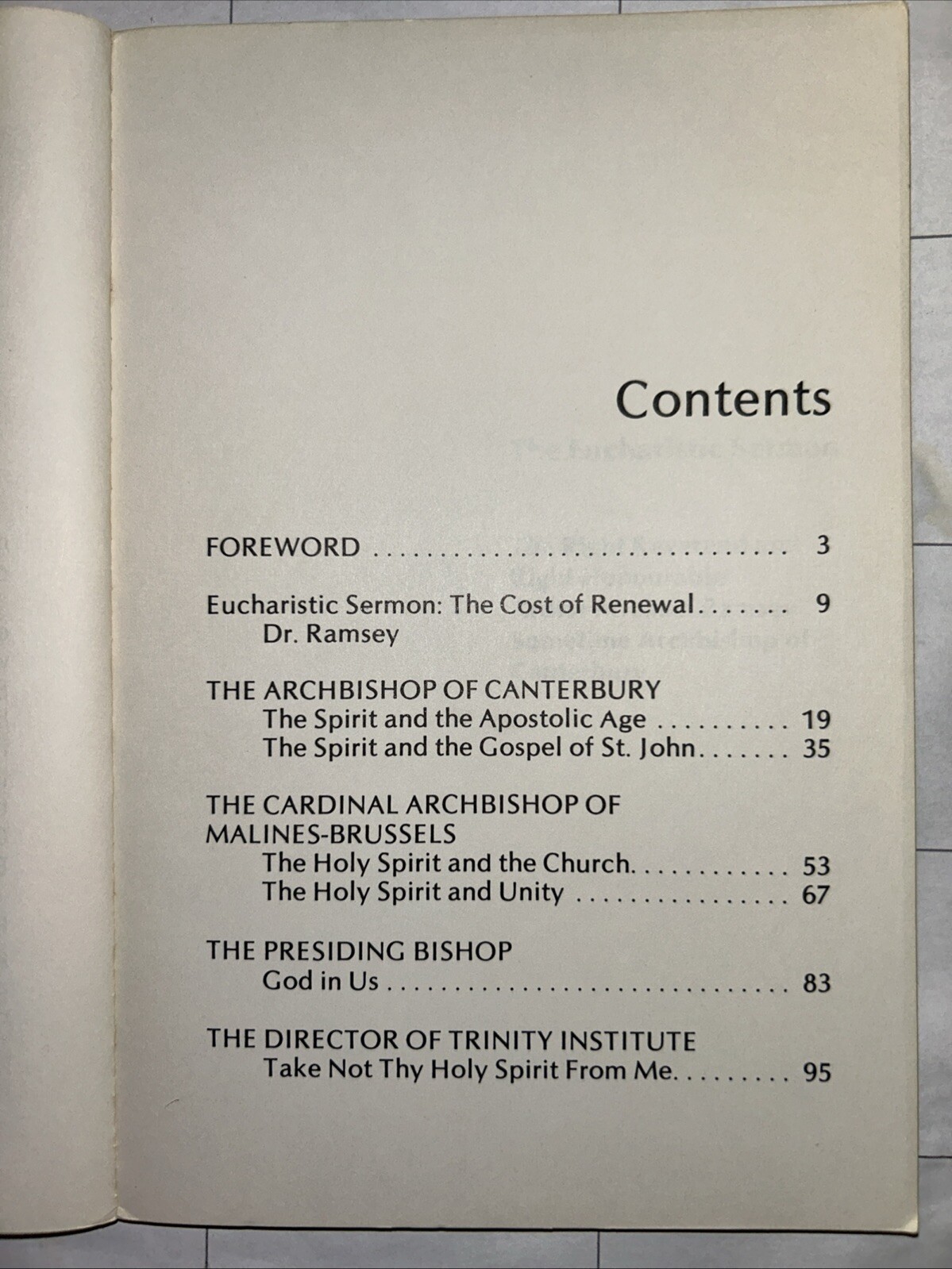 Come Holy Spirit – Michael Ramsey, Cardinal Suenens – 1976 – 104 pages