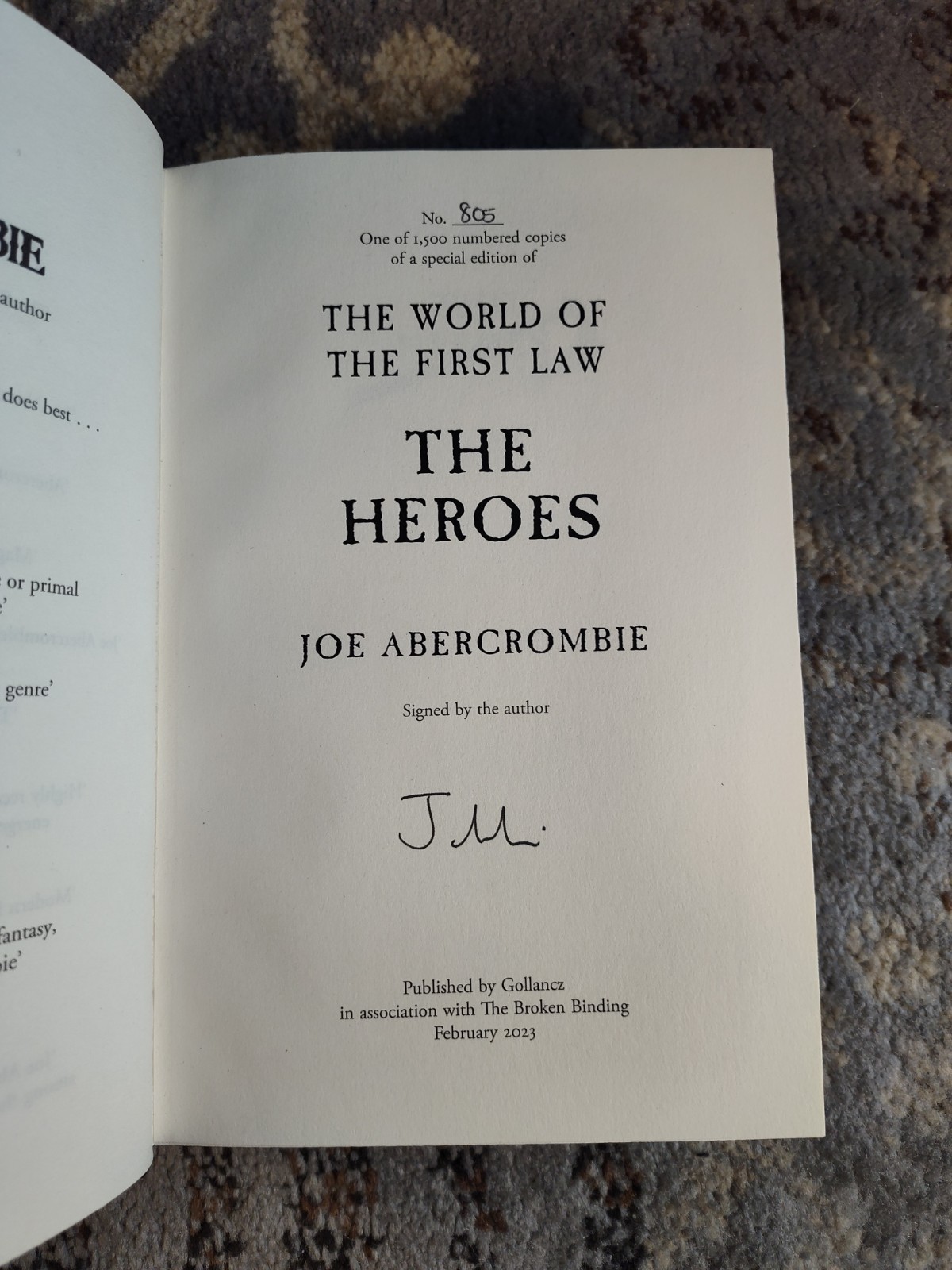 SIGNED The Great Leveler Trilogy by Joe Abercrombie – Broken Binding Special