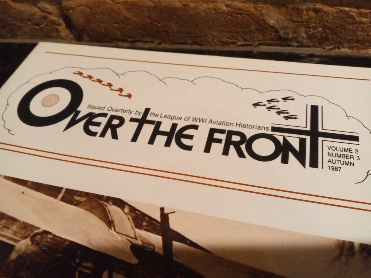 “Over The Front” Quarterly WW1 Aviation Historians Vol 2 # 3 Aut 1987 Paperback