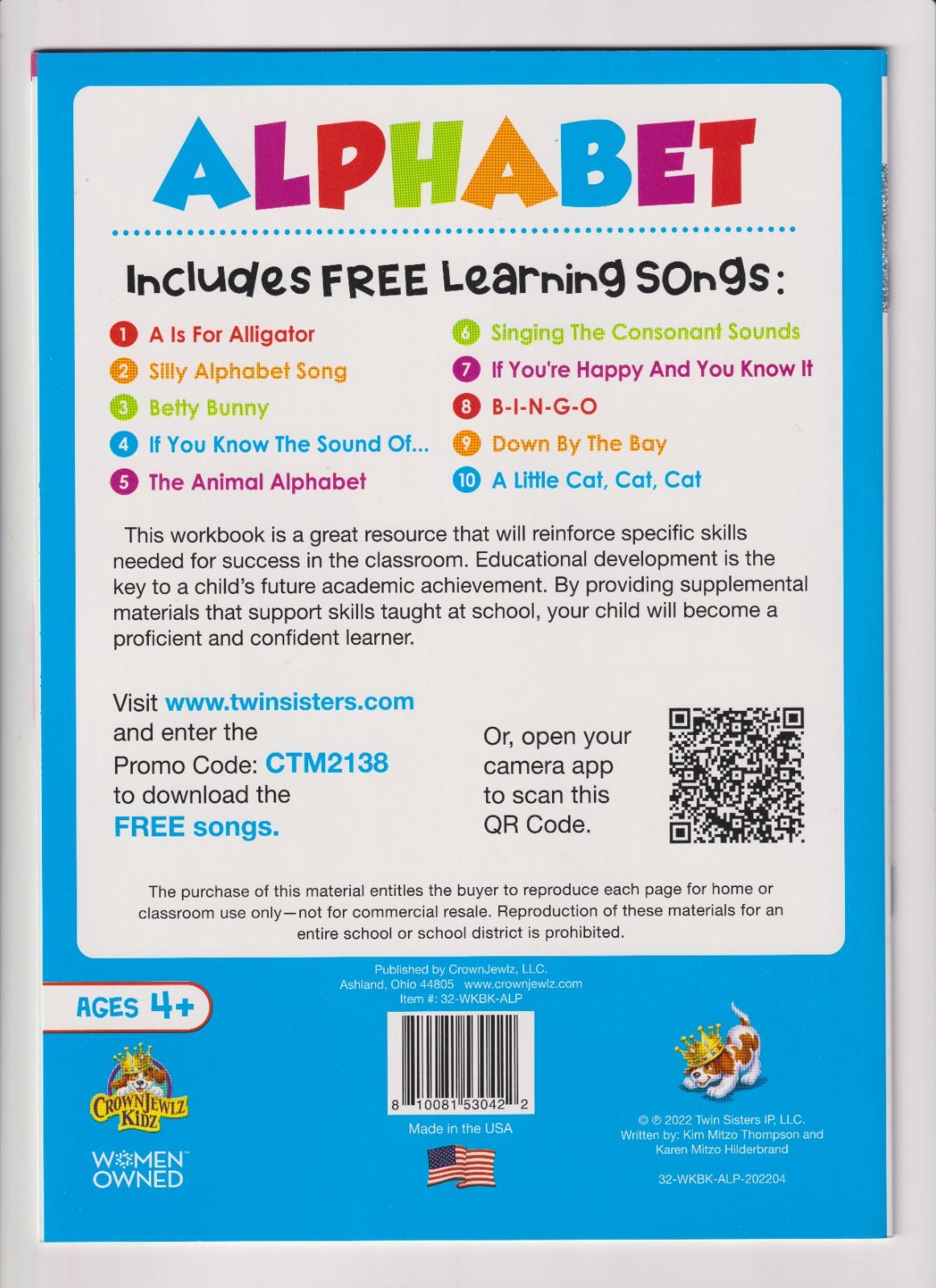 Set of 4 Educational Workbooks: Alphabet, Colors and Shapes, Numbers, Phonics Ag
