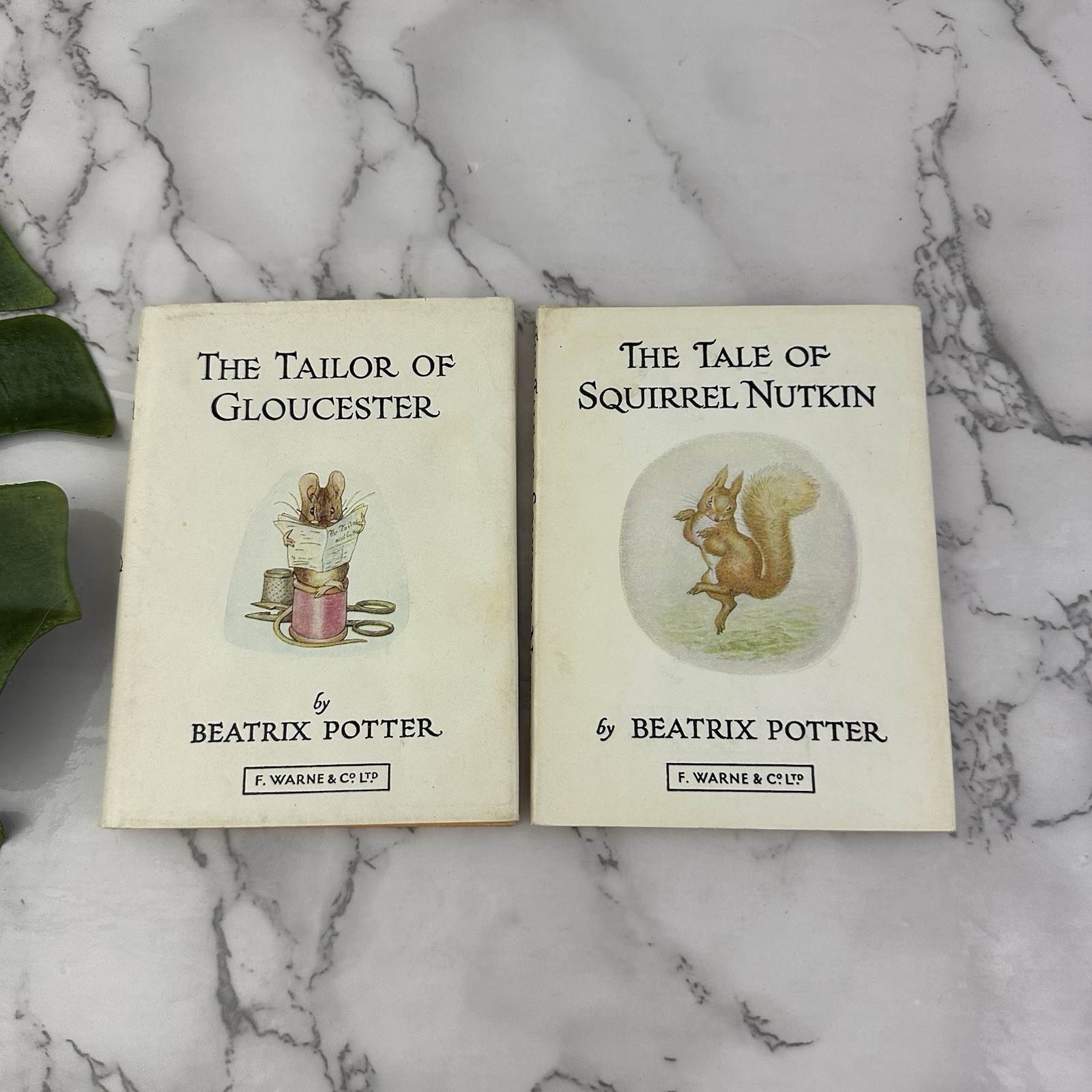 Beatrix Potter Vintage Hardcover Book Lot of 2 F Warne Co Tailor Squirrel Nutkin