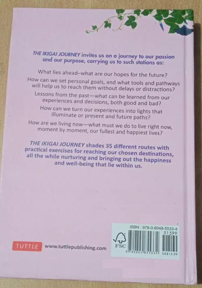 Hardcover : The Ikigai Journey : A Practical Guide By Hector Garcia (Pink)