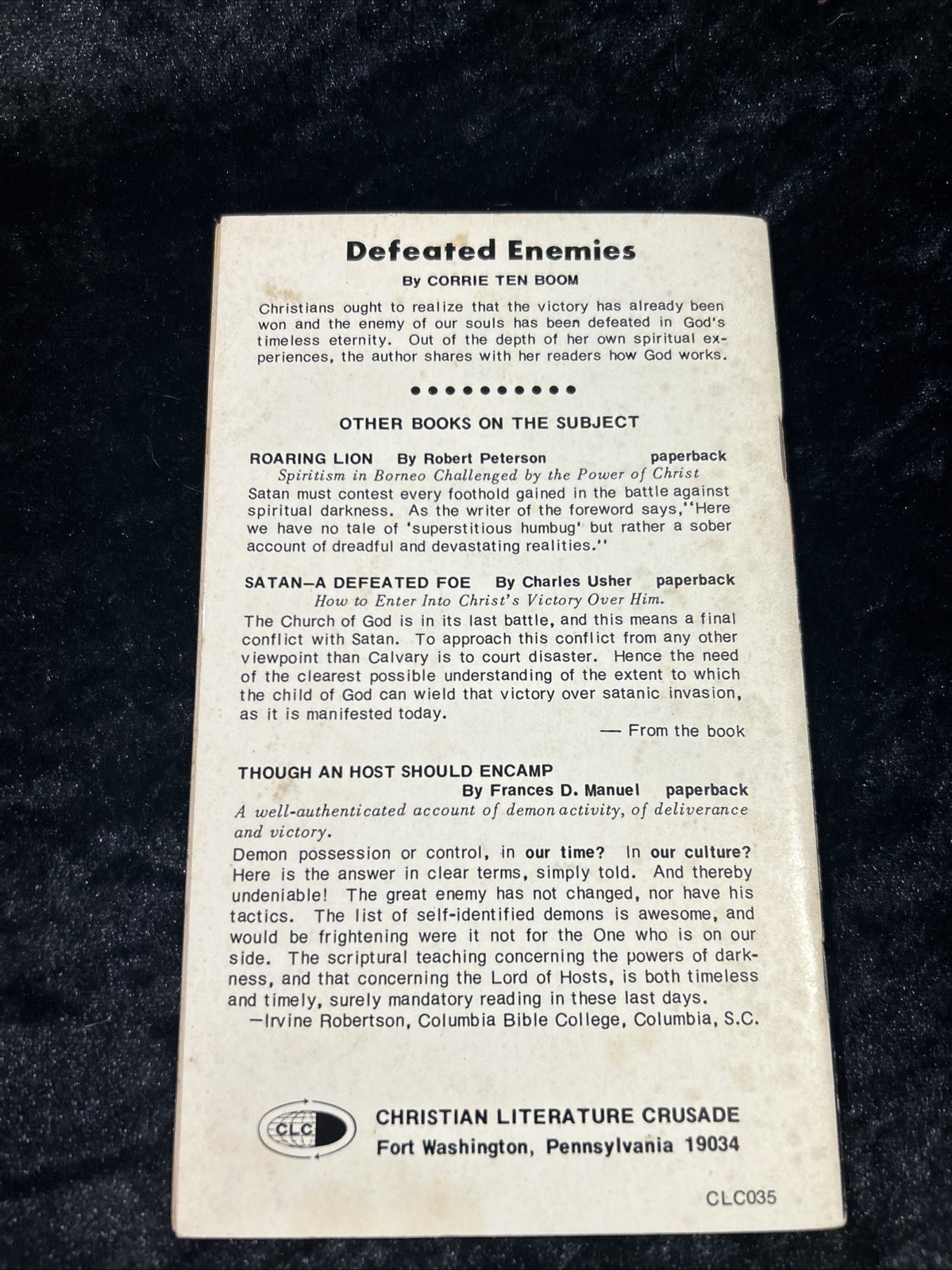 Defeated Enemies – Corrie Ten Boom – 1973 p/b 9th printing pamphlet 30 pages