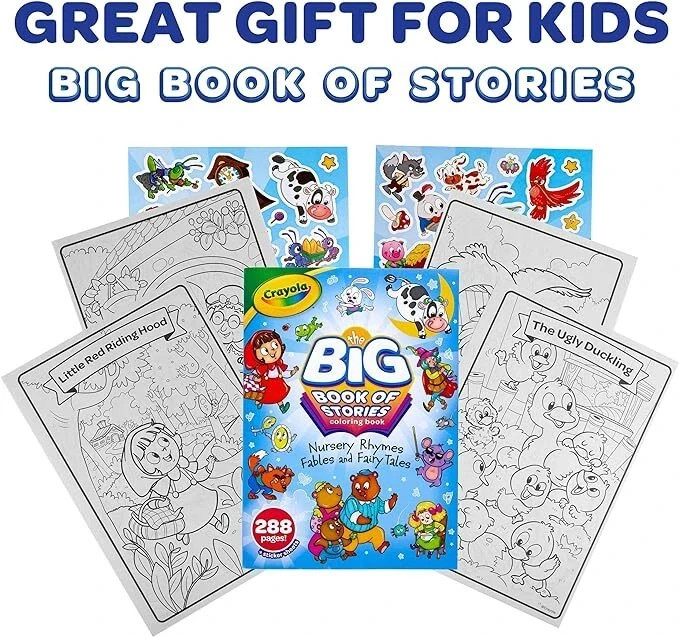 Crayola 288 Pages the Big Book of Stories Coloring Book Fables & Fairy Tales NEW