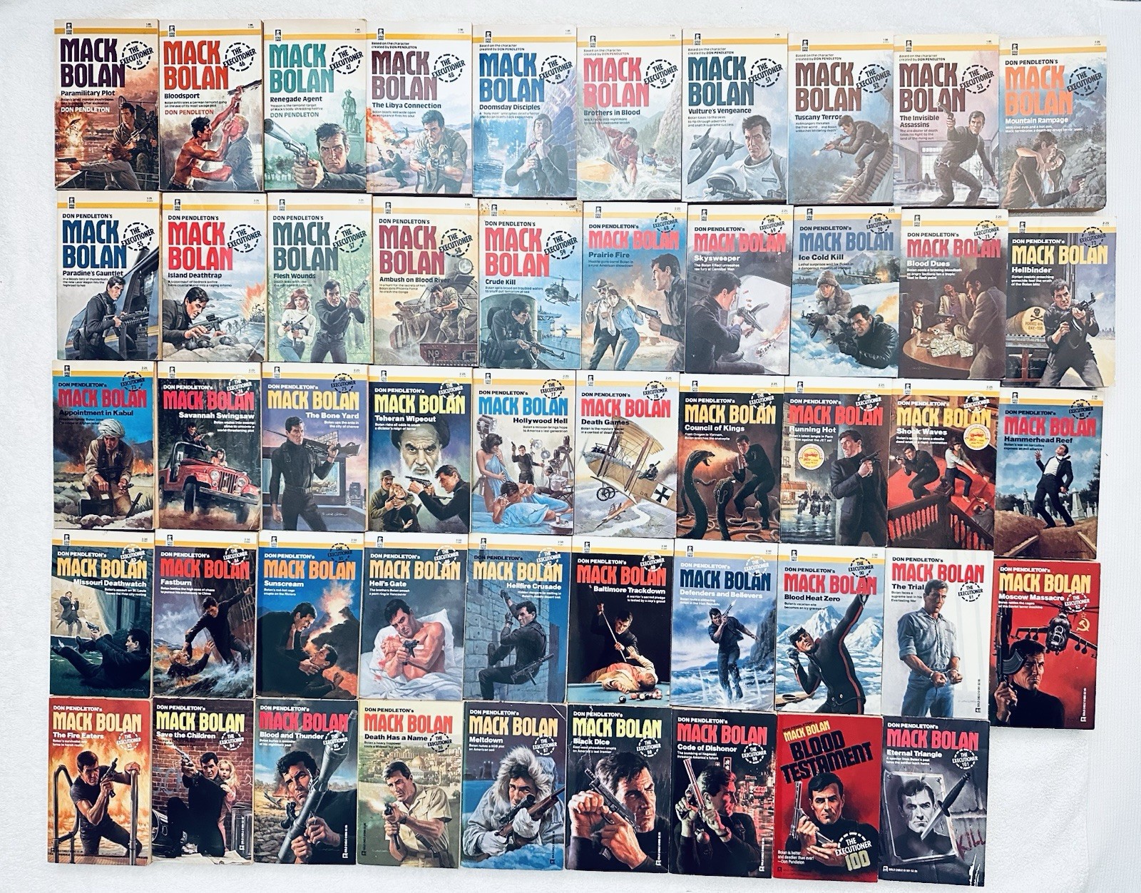 Mack Bolan Executioner Don Pendleton Lot of 49 Vintage Action Adventure Books