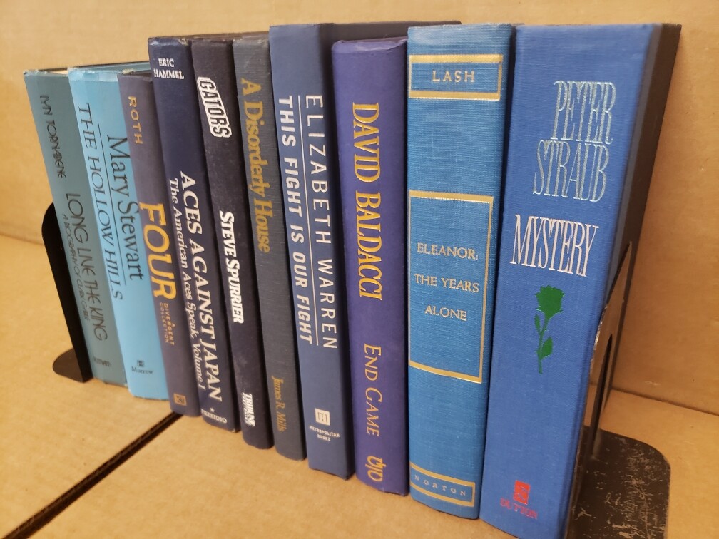 Lot of 10 Hardcover BLUE NAVY AQUA TEAL Shades Books for Staging Prop Decor