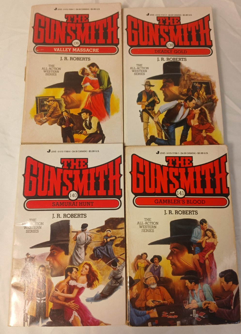 Lot of 13 The Gunsmith – J. R. Roberts – Books 131-134, 136, 138,0140-143, +3