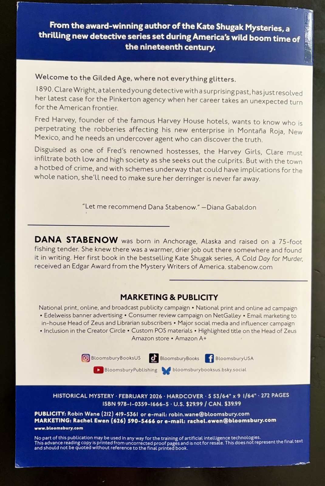 The Harvey Girl by Dana Stabenow — Brand New ARC Softbound PB Advance Copy