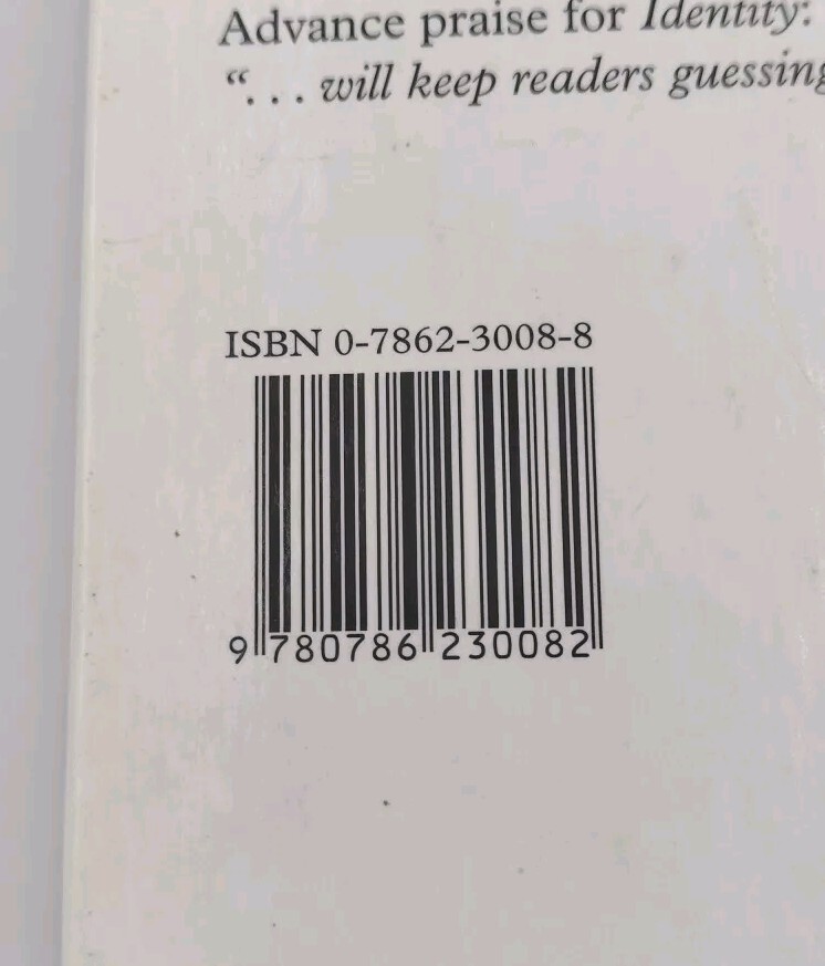 Identity By Steve Vance Hardcover Book 301 Pages 2001