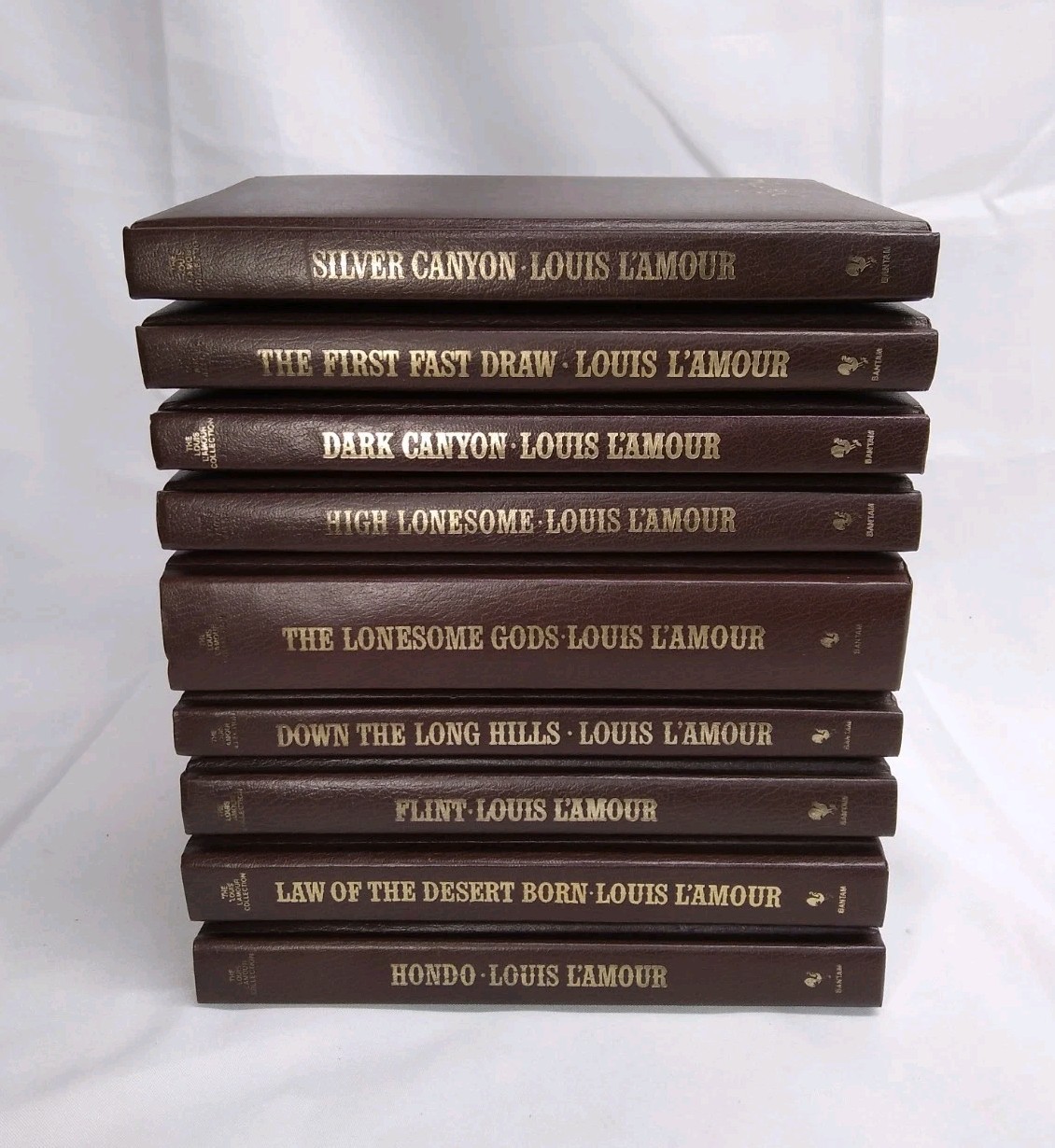 Louis L’Amour Western Adventure Lot 9 HC Leatherette Books Bantam Collection EC