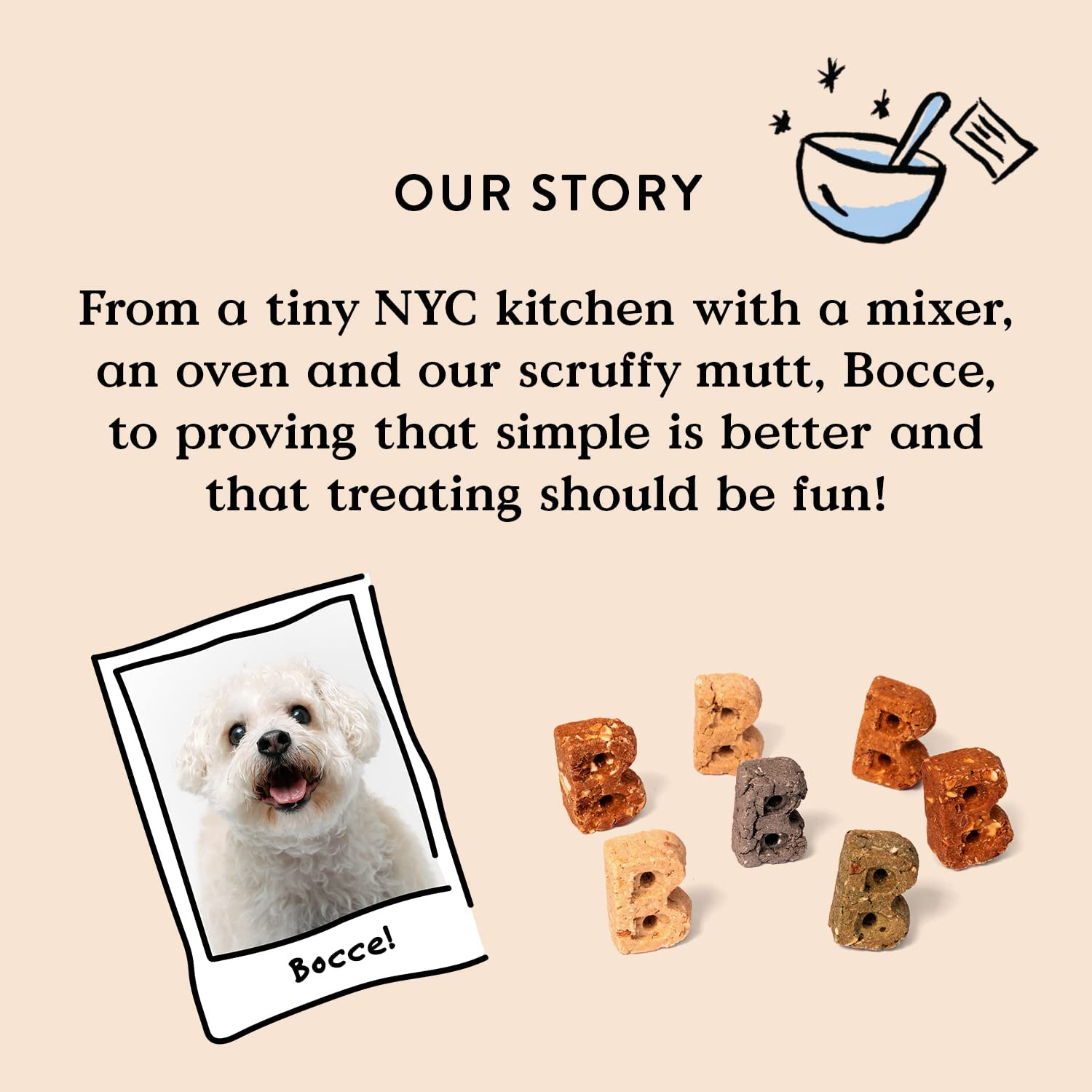 Bocce’s Bakery Oven Baked PB & Banana Recipe Treats for Dogs, Wheat-Free, 6oz