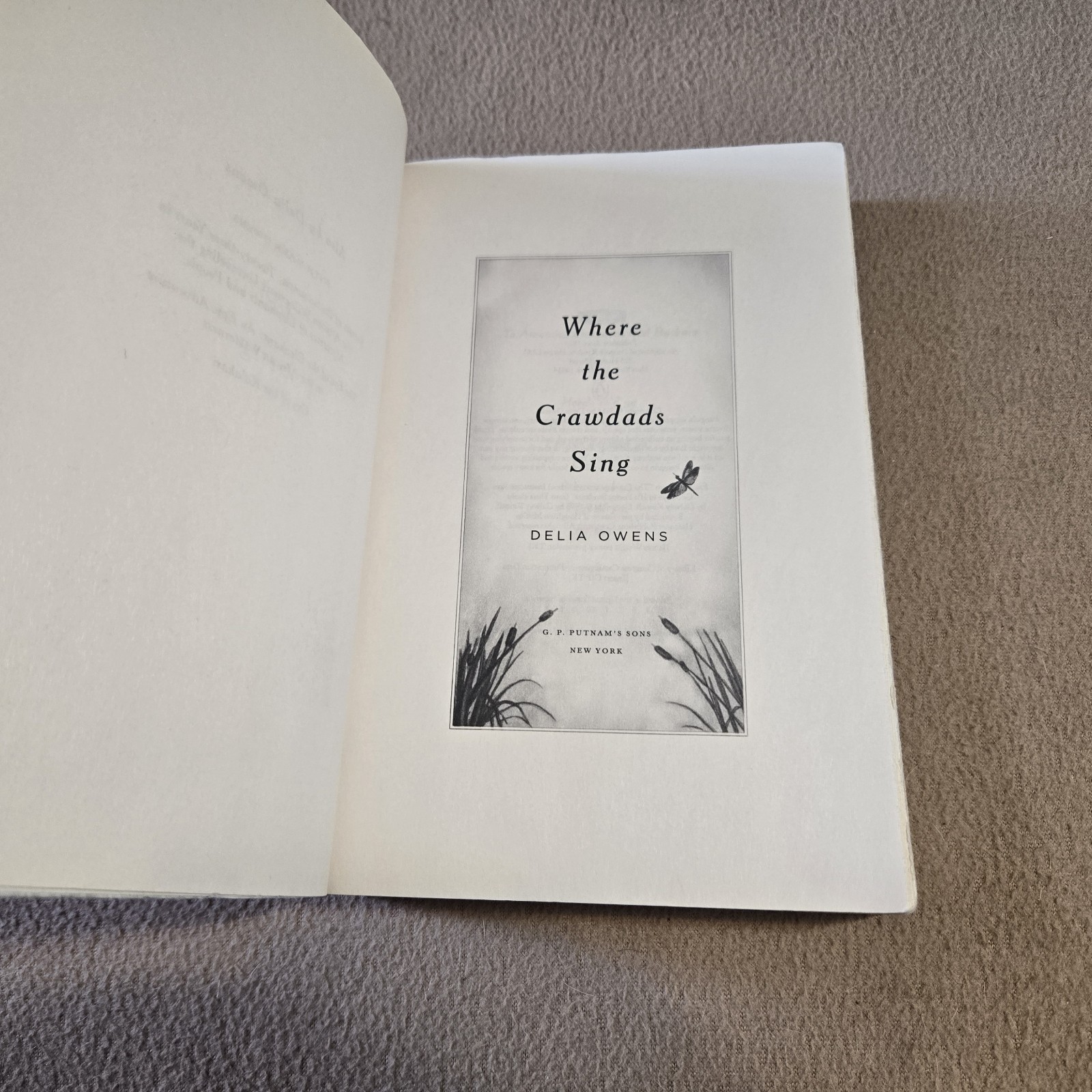 Where The Crawdads Sing, Delia Owens, Uncorrected Proof/ARC, 2018, Rare