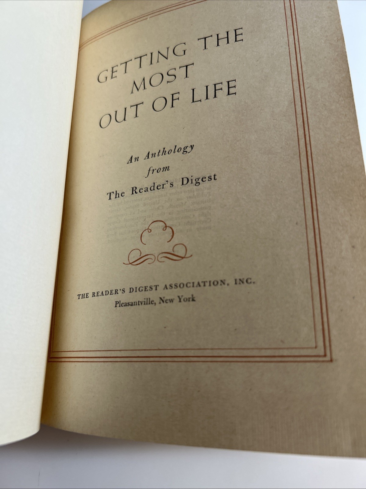 Vintage Readers Digest Book Anthology Getting the Most Out of Life, HB 2927