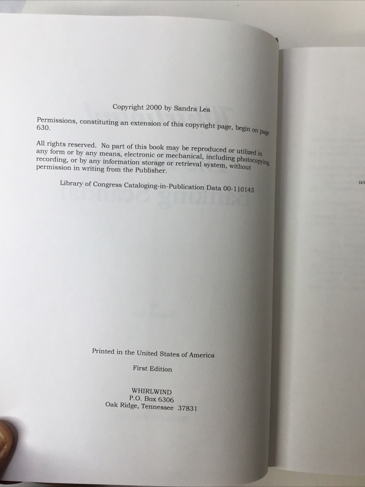 Whirlwind The Butcher Banking Scandal, Lea, HCDJ, Signed Jesse Barr