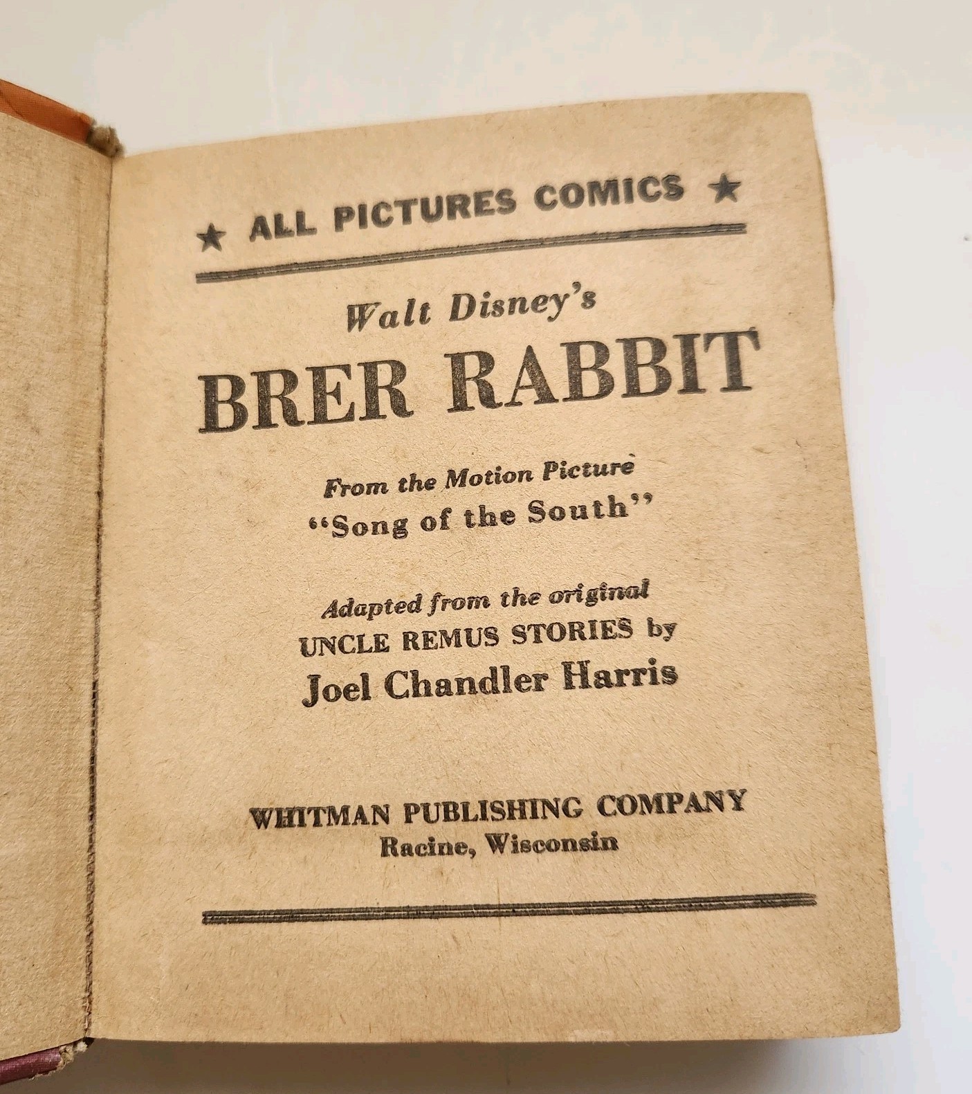 Big Better Little Book Walt Disney’s Brer Rabbit Whitman Publishing Comic 1947