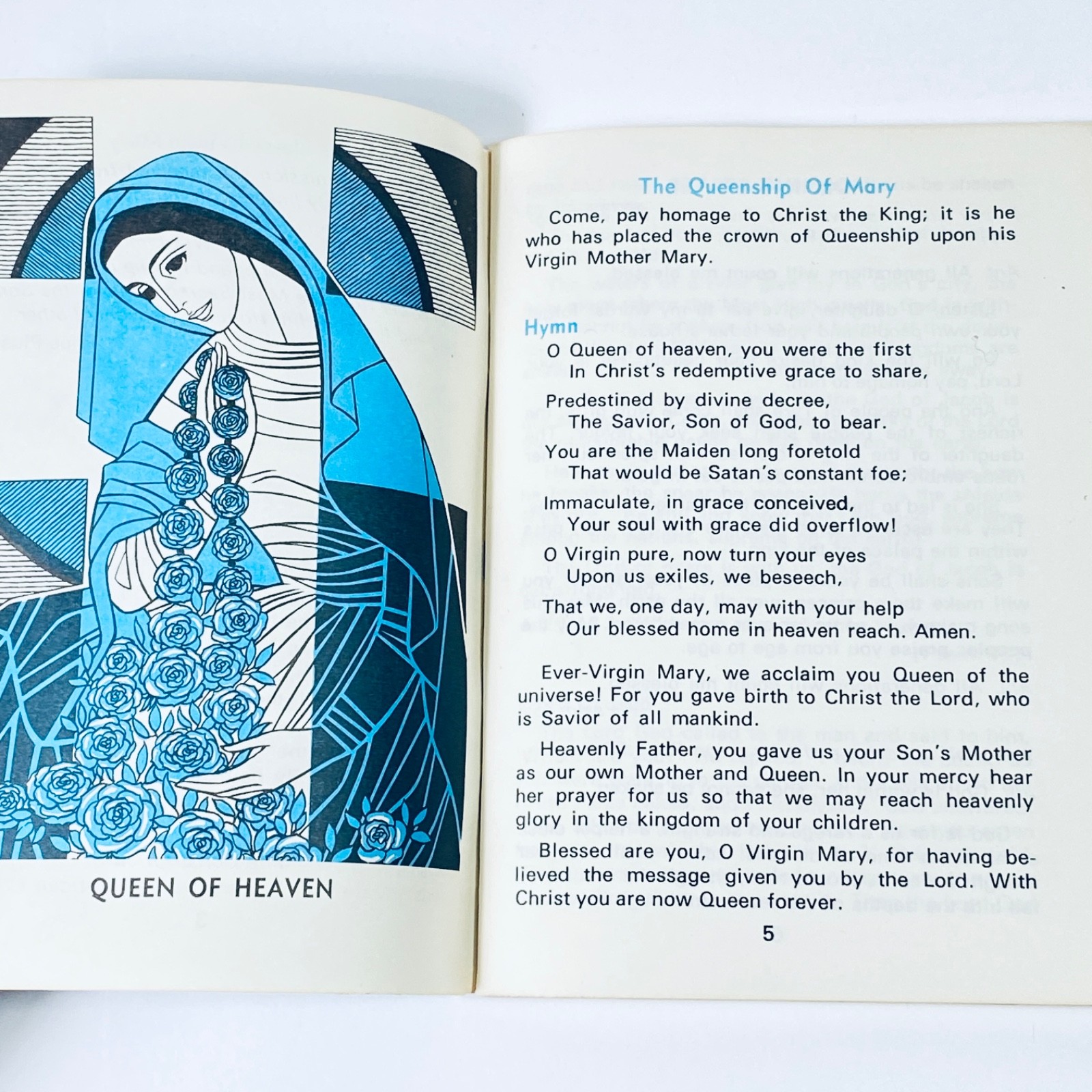 QUEEN of HEAVEN – Booklet – 1976 – The Leaflet Missal Co, 6 X 4″ – 96 Pages –