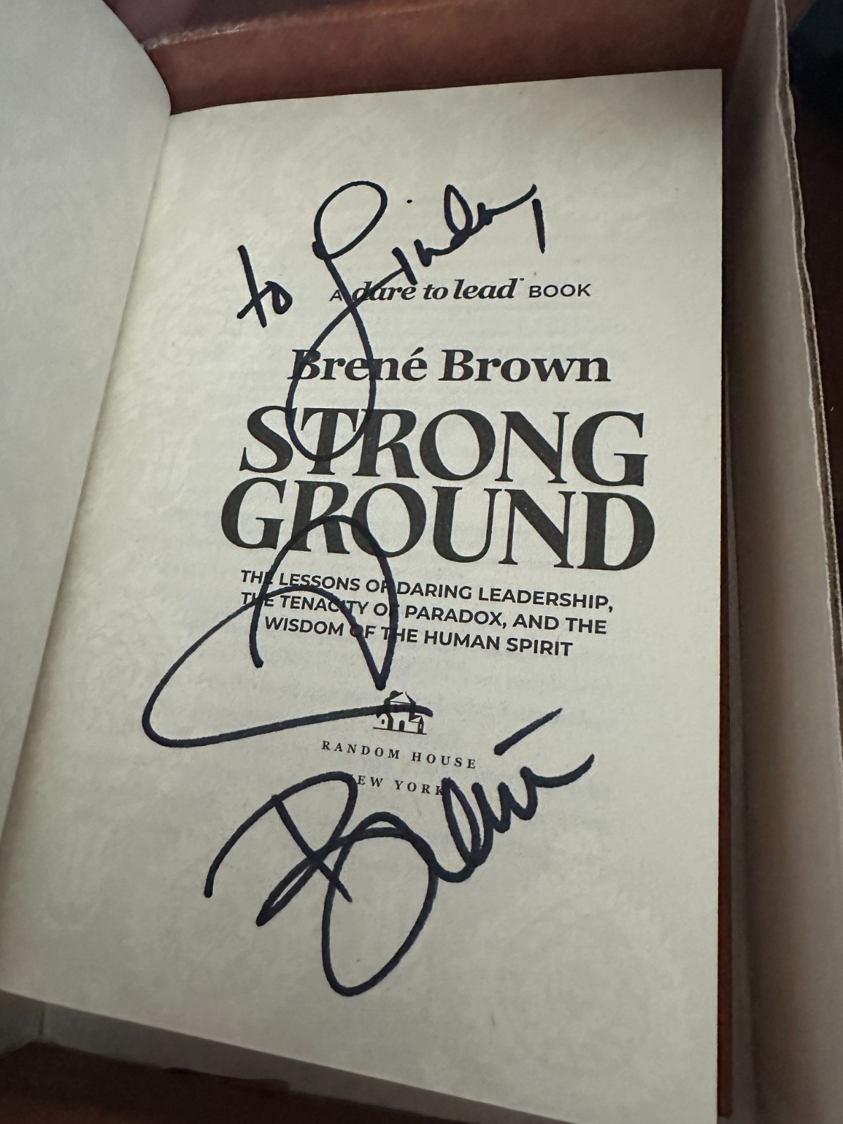 STRONG GROUND by Brene Brown SIGNED First Edition Hardcover