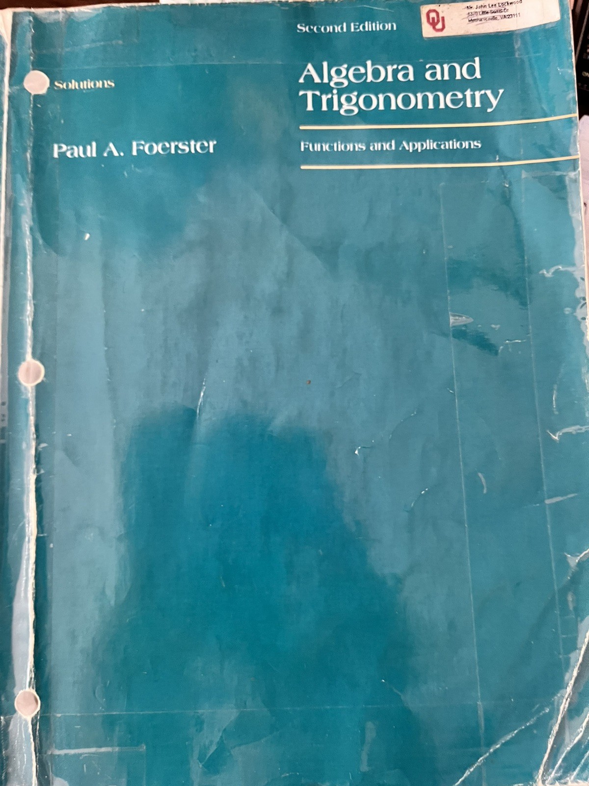 Paul Foerster Algebra & Trigonometry Functions and Applications Lot of 3 Books